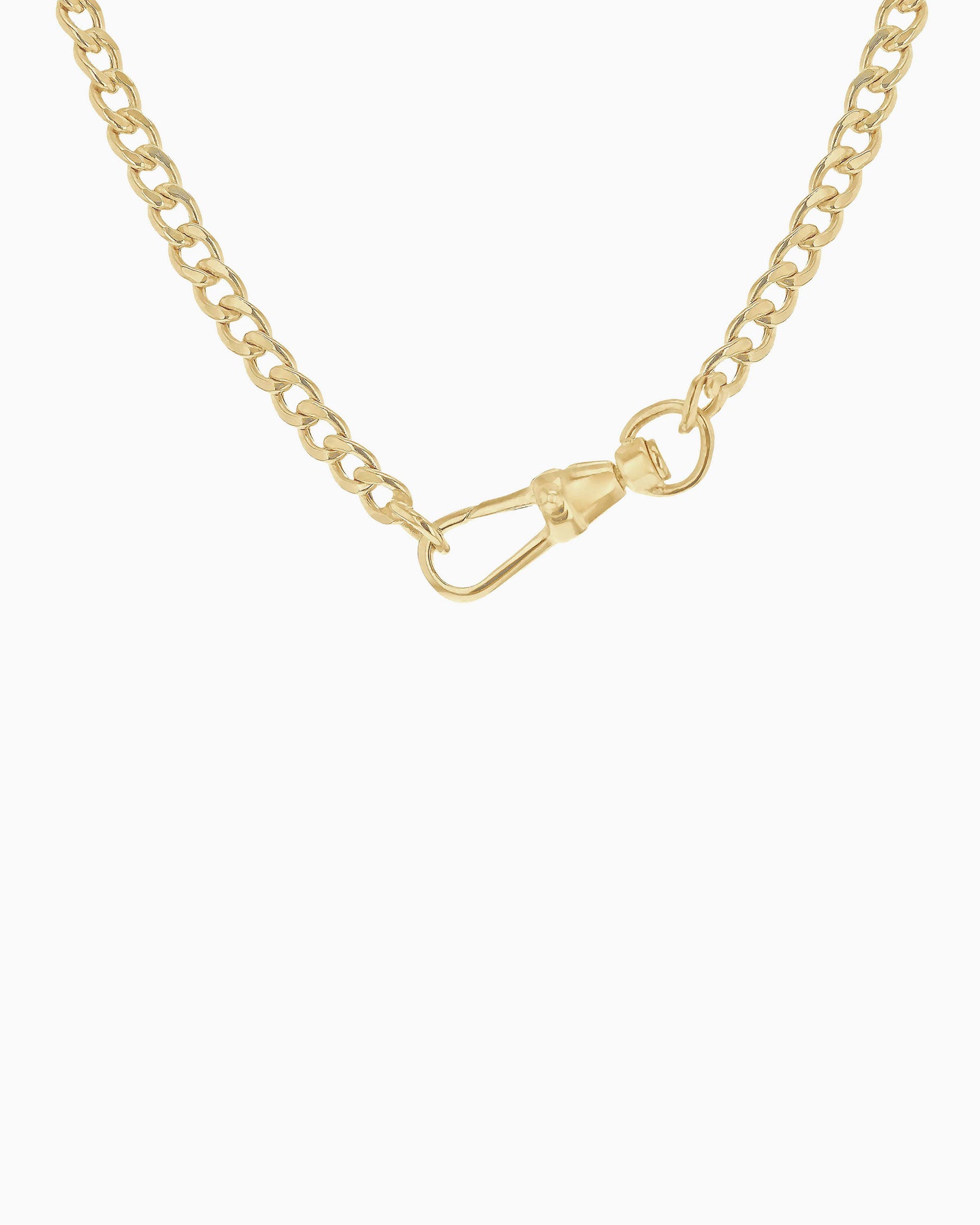 Glow 9K Gold Hollow Curb Albert T-Bar Necklace 45cm