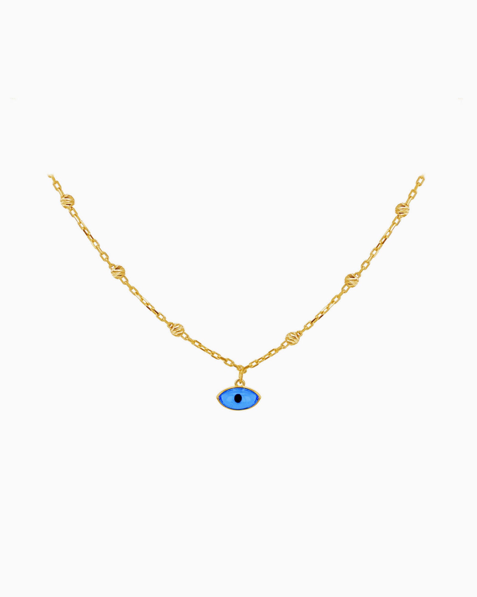 Essentials 9K Gold Evil Eye Ball Necklace