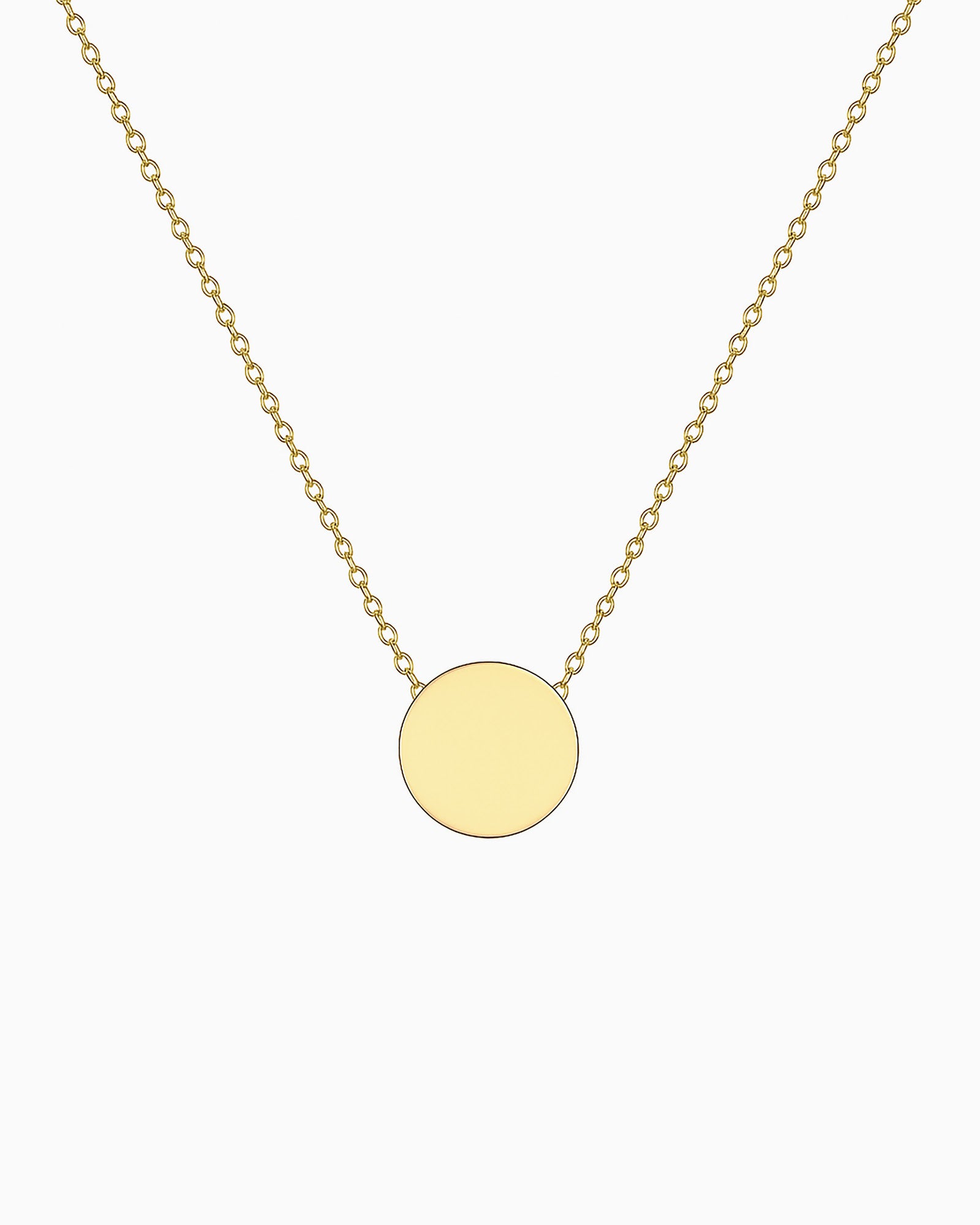 Essentials 9K Gold Round Disc Necklace