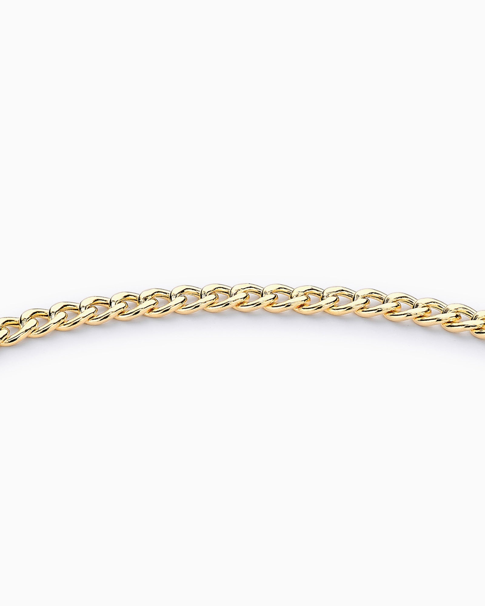 Glow 9K Gold Hollow Curb Albert T-Bar Bracelet 19cm