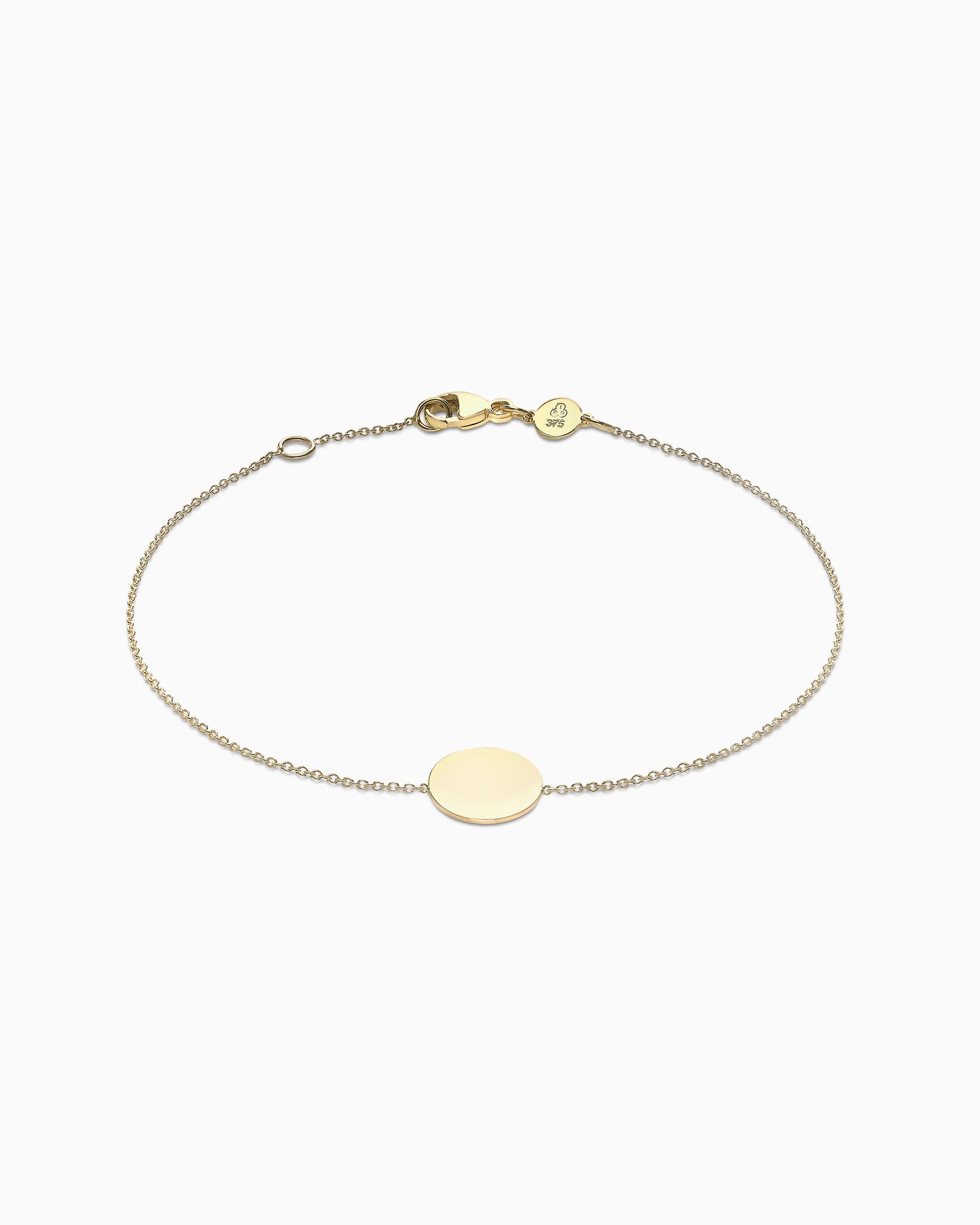 Essentials 9K Gold Round Disc Bracelet