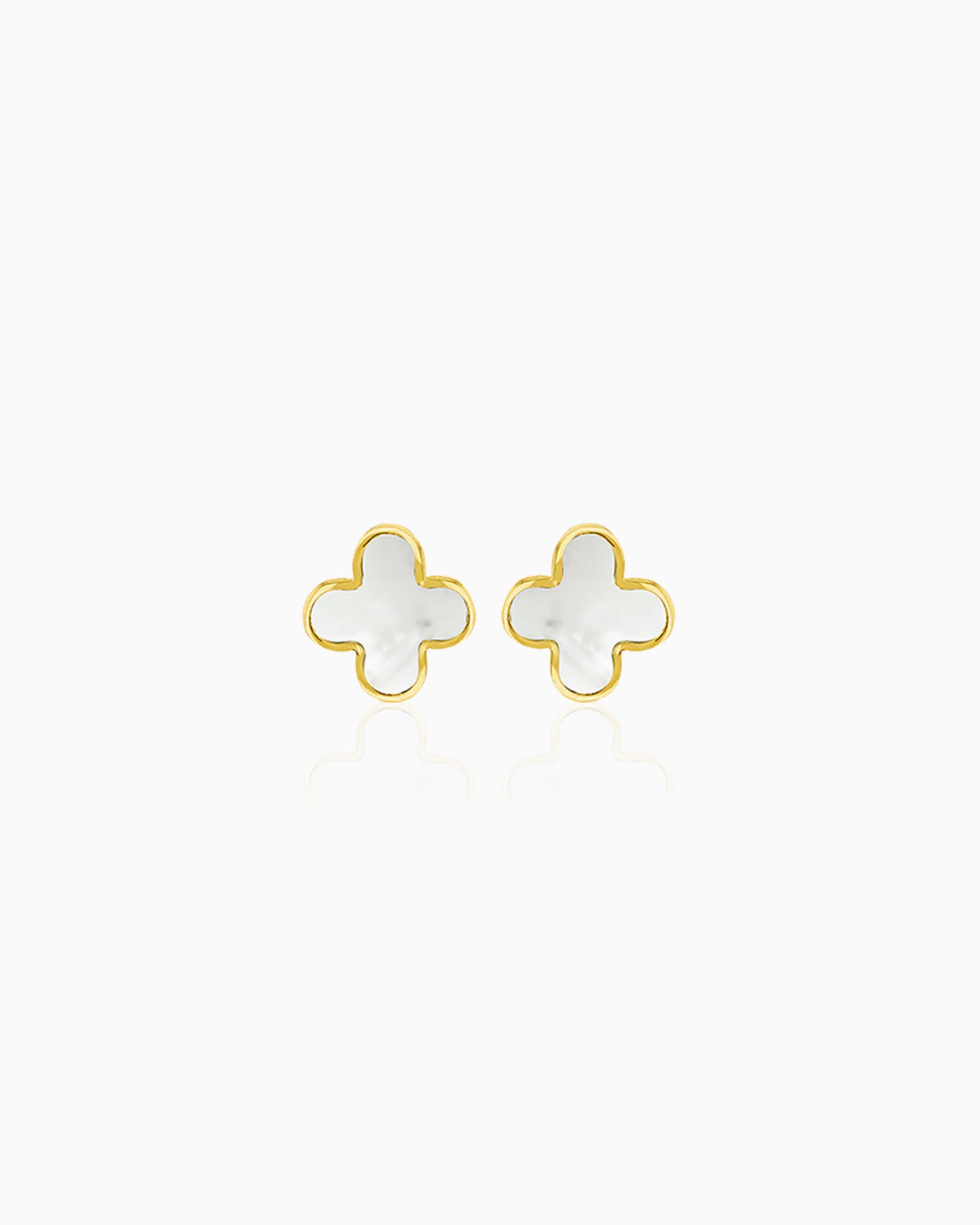 Essentials 9K Gold Petal Stud Earrings