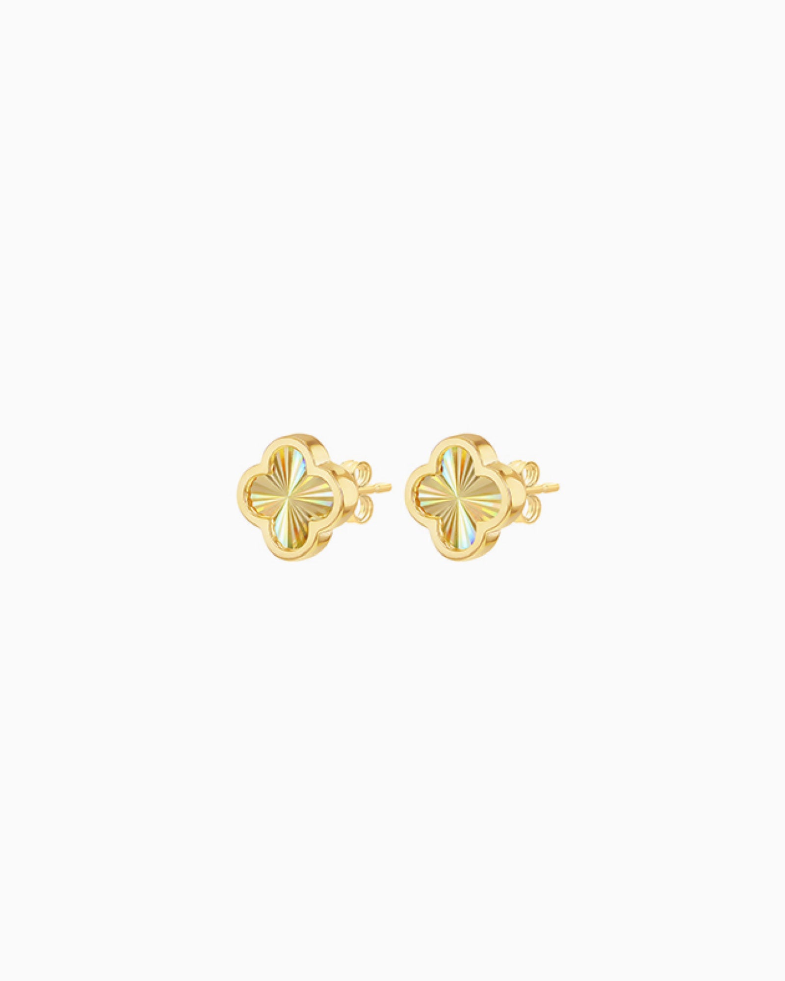 Essentials 9K Gold Rainbow Petal Stud Earrings