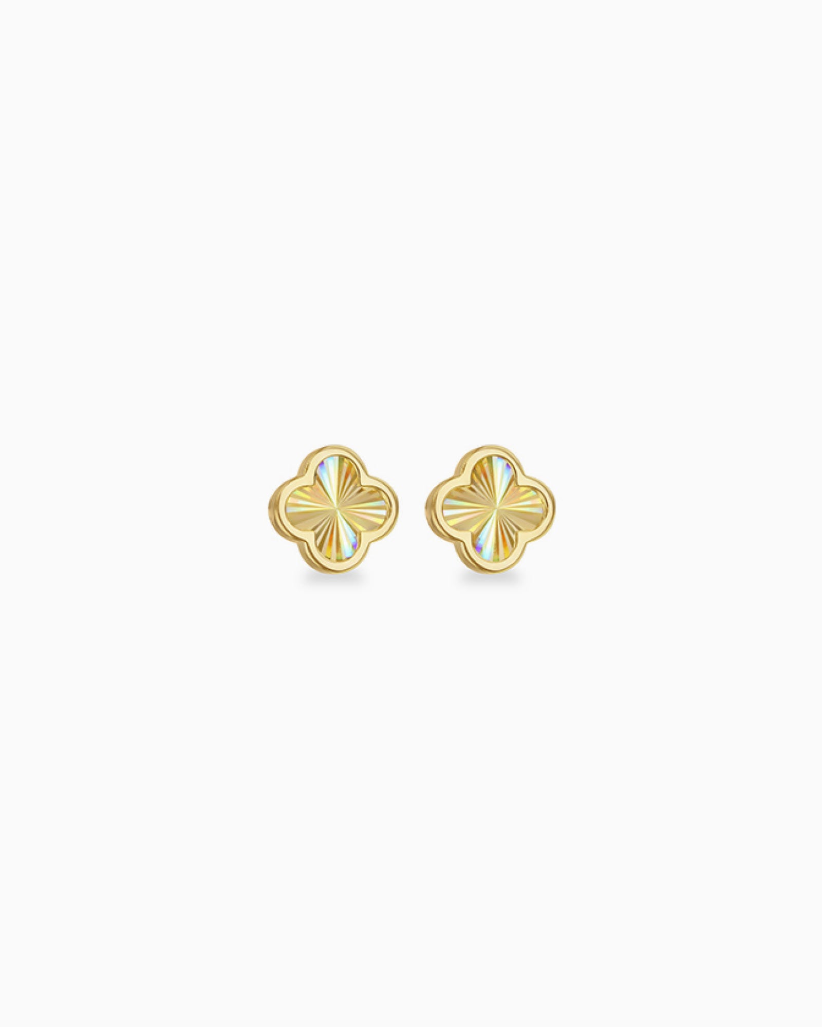 Essentials 9K Gold Rainbow Petal Stud Earrings