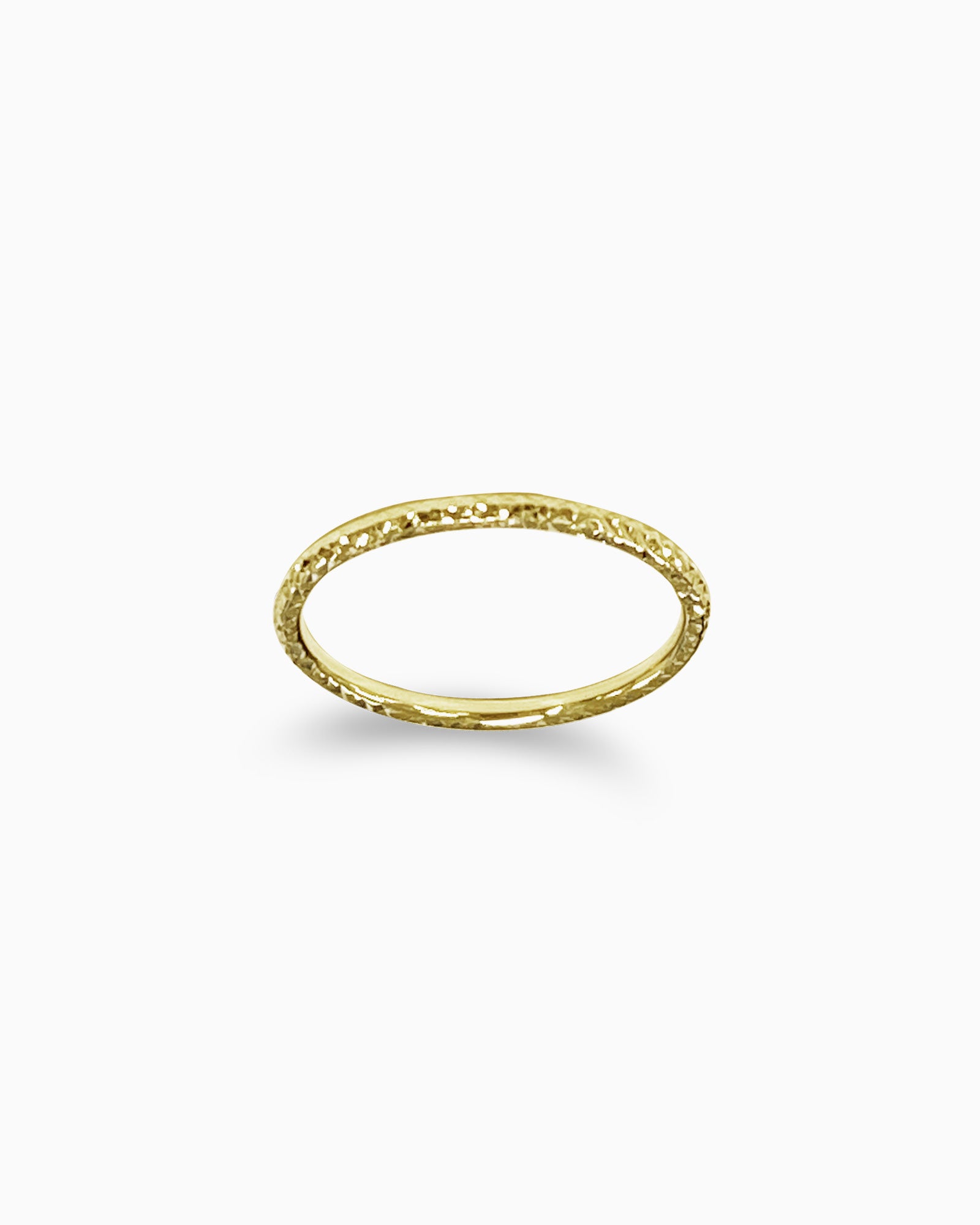 Essentials 9K Gold Diamond Cut Stacker Ring