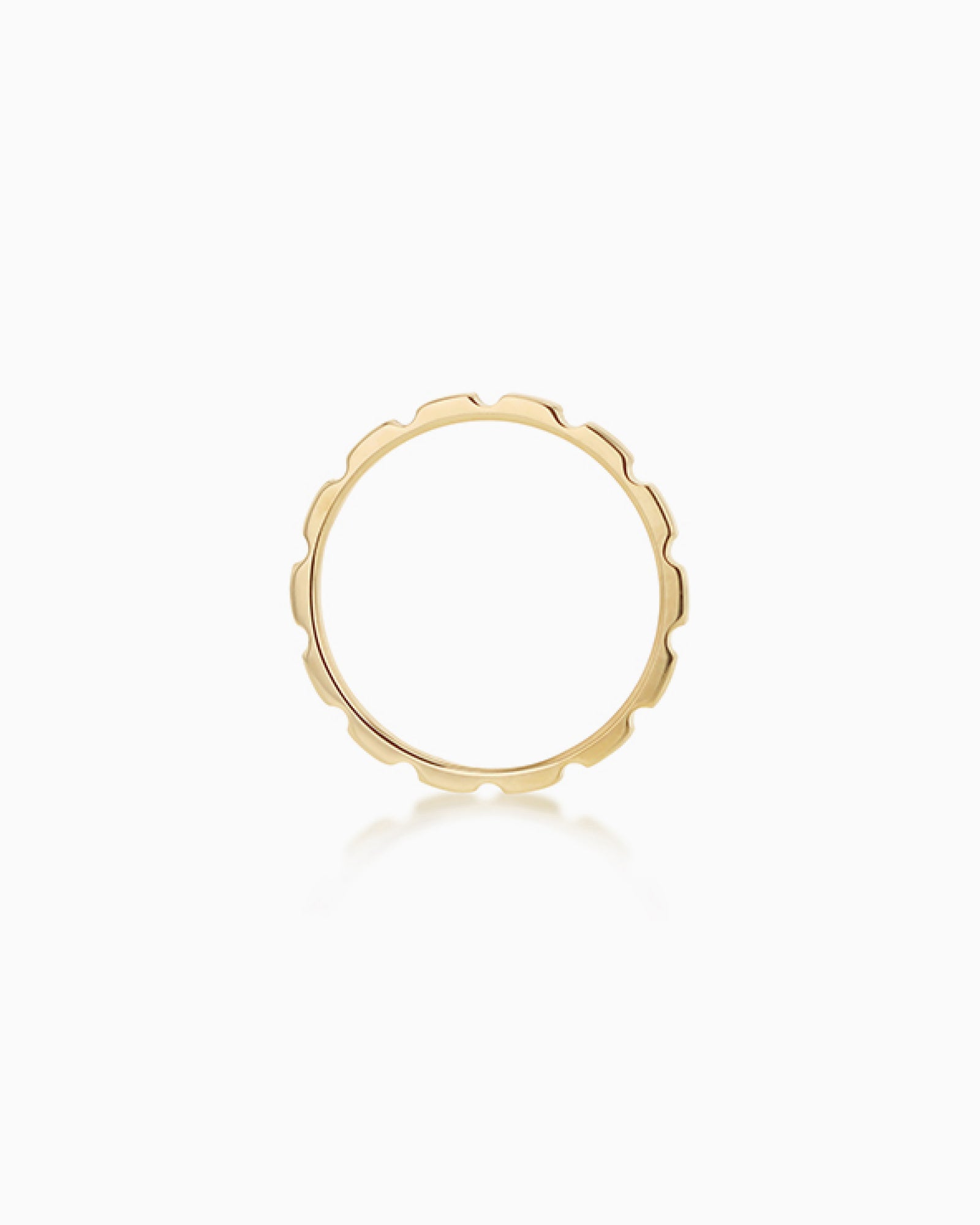 Essentials 9K Gold Cut Stacker Ring