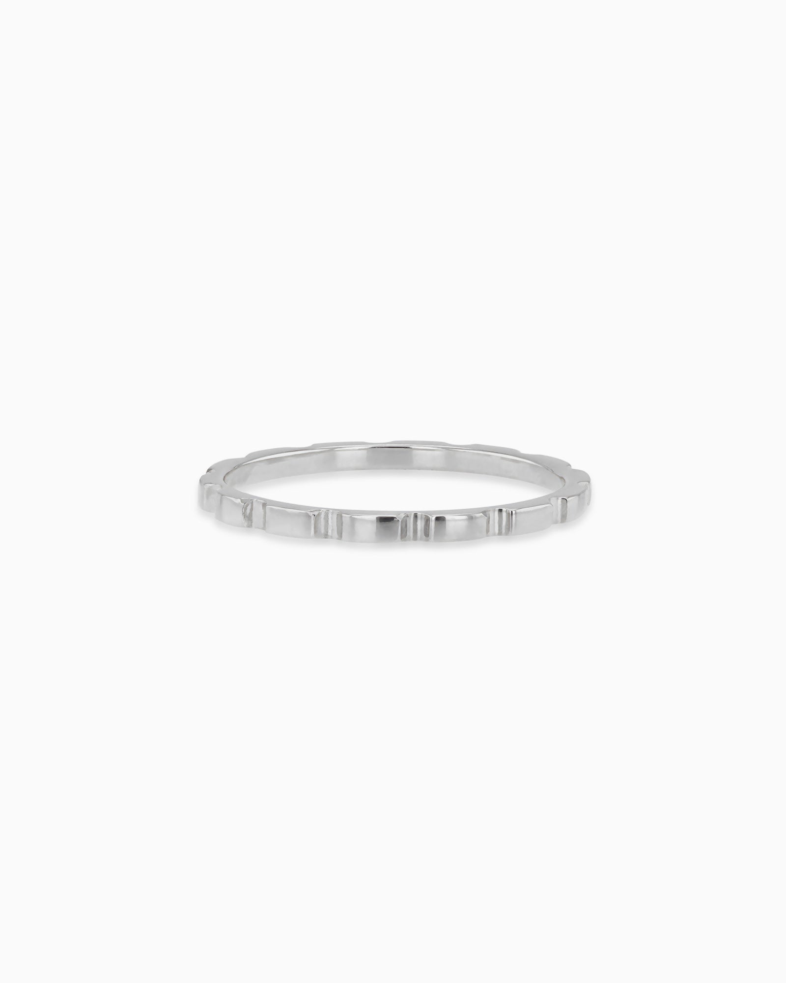 Essentials 9K Gold Cut Stacker Ring