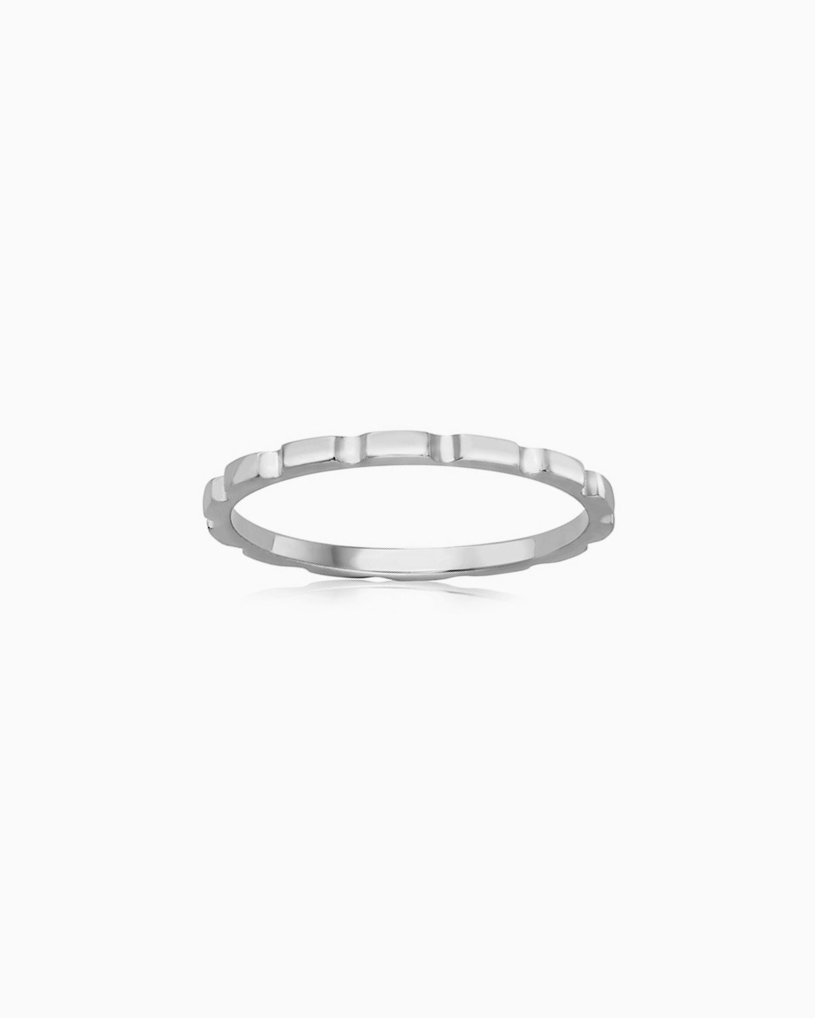 Essentials 9K Gold Cut Stacker Ring