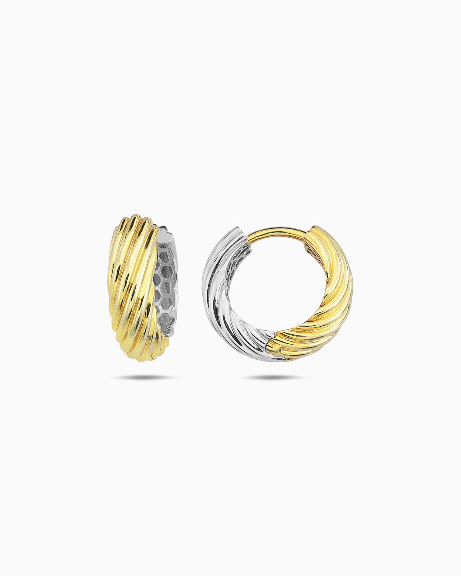 Essentials 9K Gold Twist Huggie Earrings