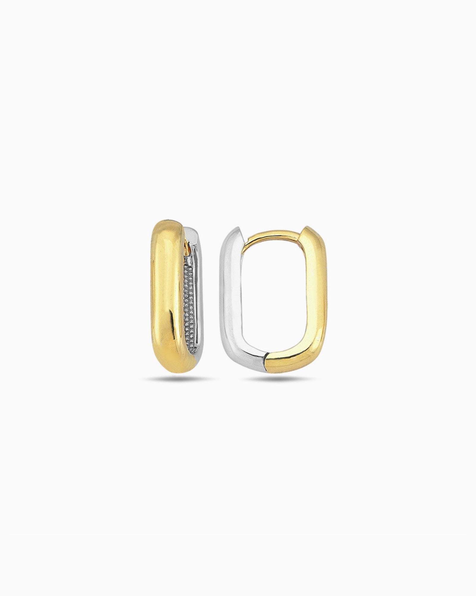 Essentials 9K Gold Rectangle Huggie Earrings