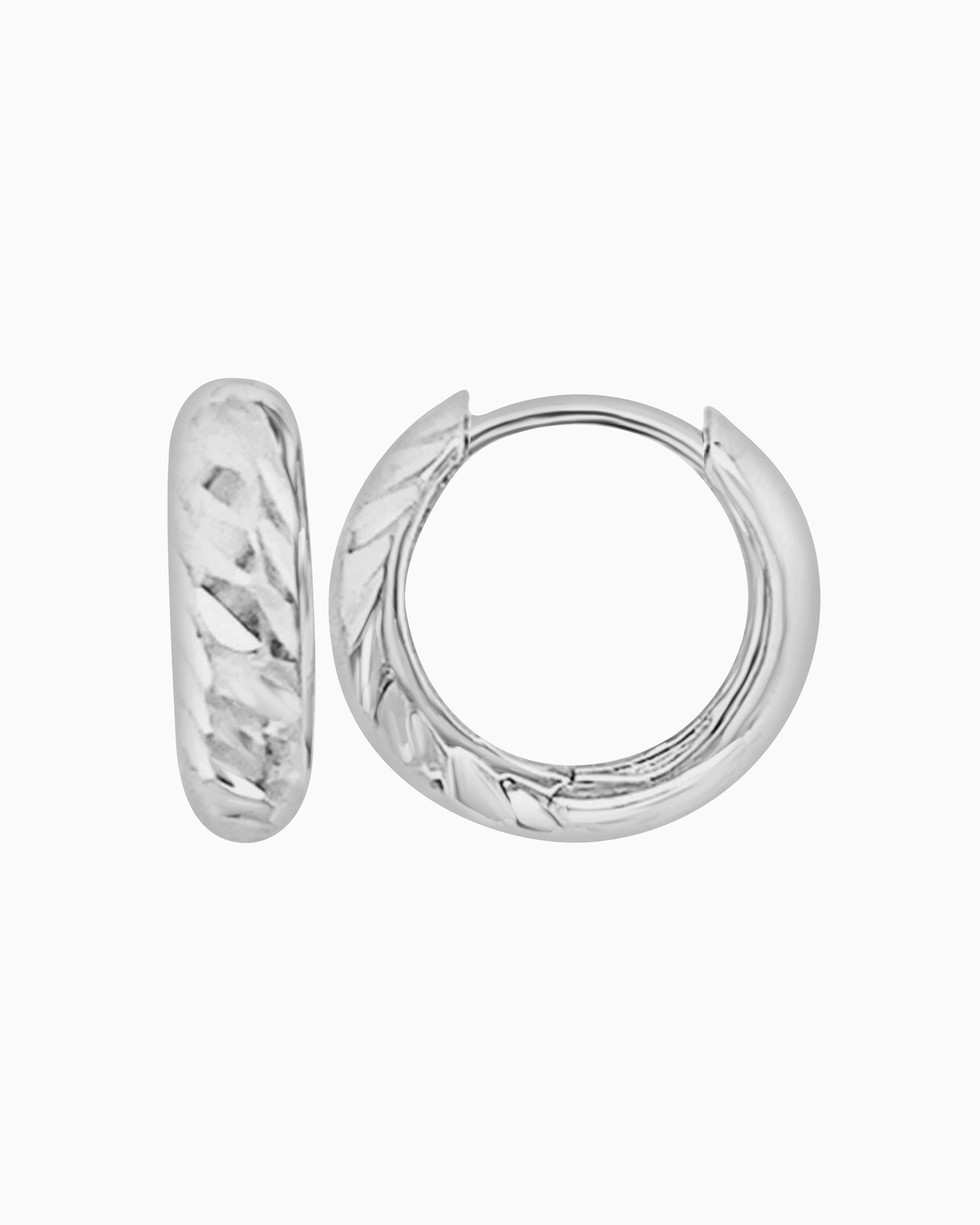 Essentials 9K Gold Textured Creole Earrings