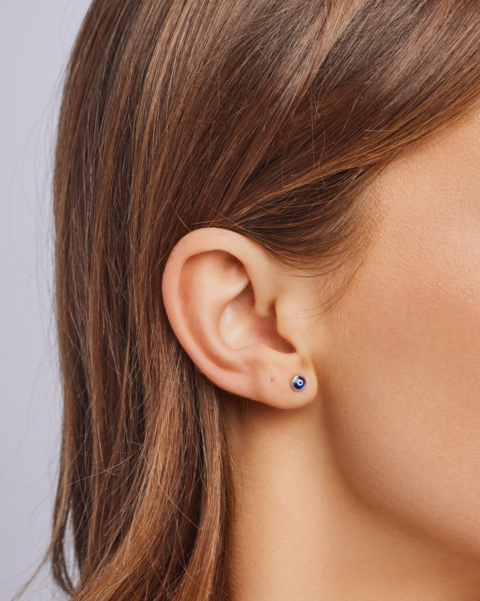 Memento 9K Gold Nazar Stud Earrings