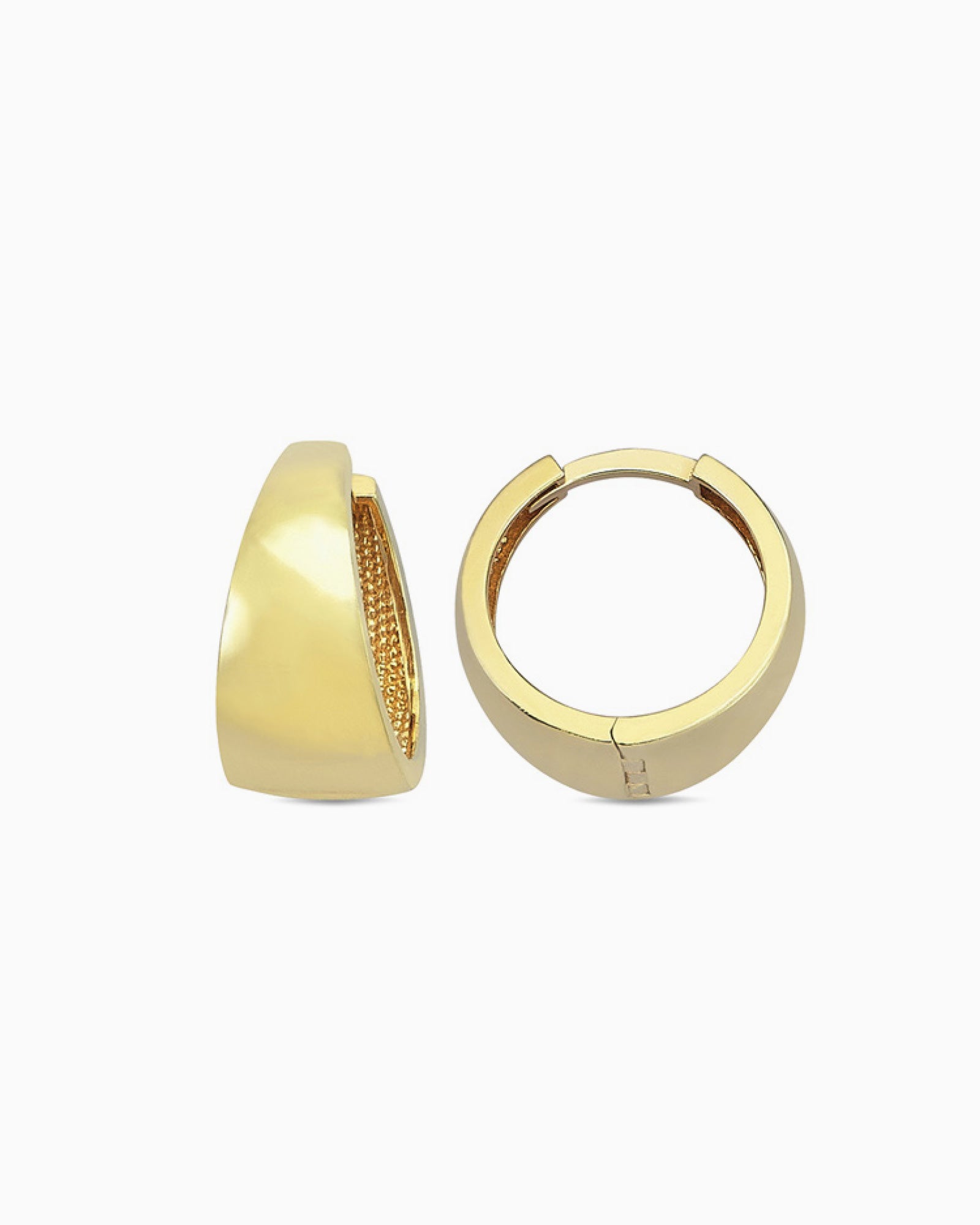 Essentials 9K Gold Flat Tapered Huggie Earrings