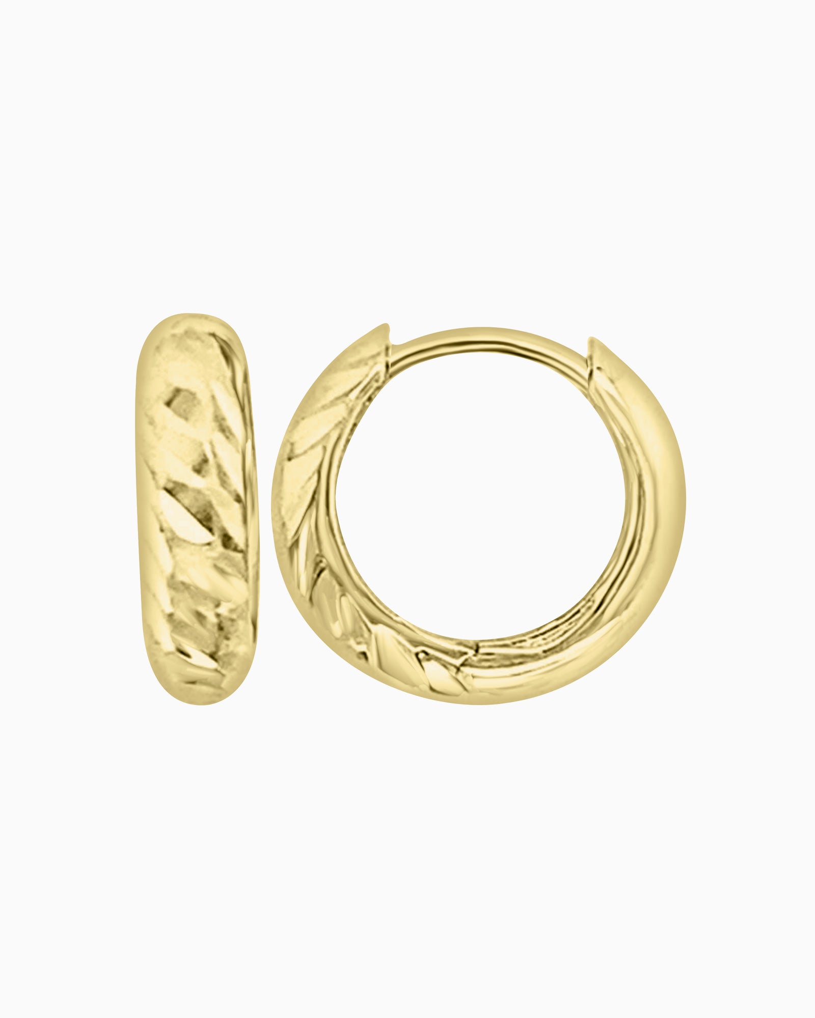 Essentials 9K Gold Textured Creole Earrings