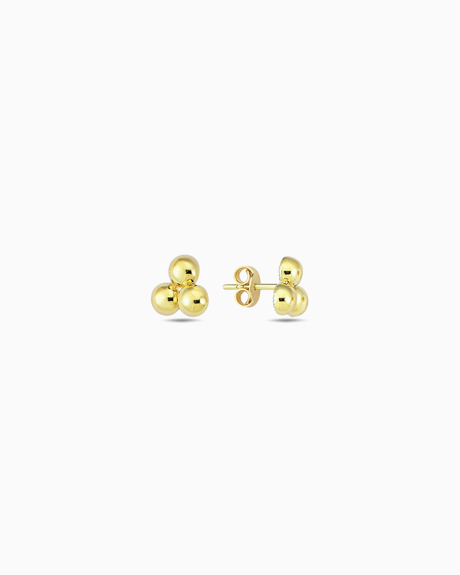 Essentials 9K Gold Tri Bead Stud Earrings | Zoe Olivia Jewellery Australia