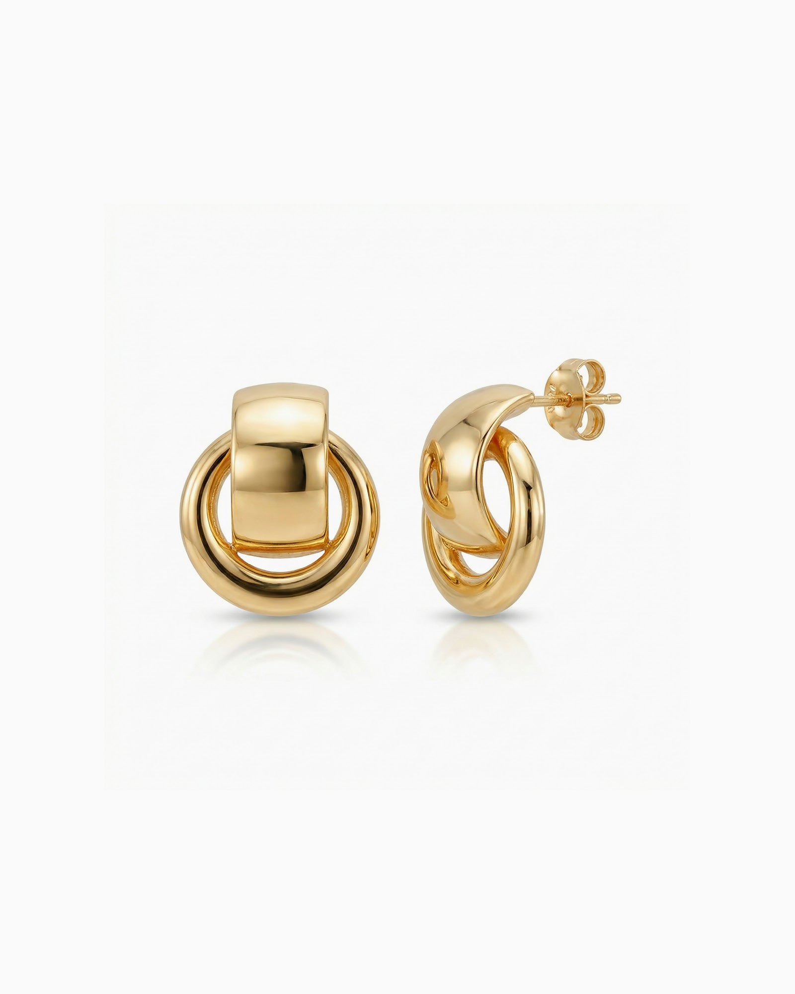 Glow 9K Gold Looped In Stud Earrings