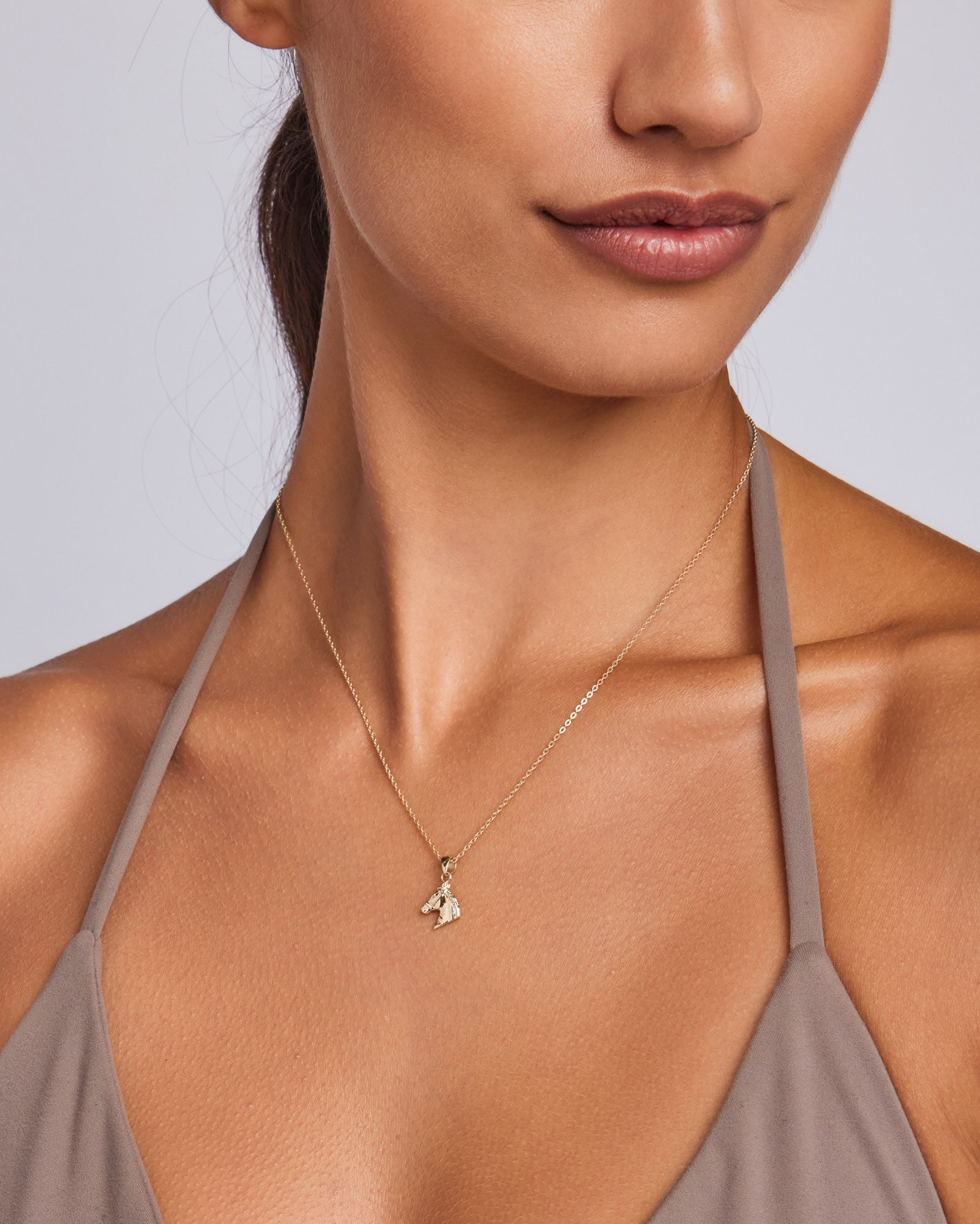 Memento 9K Gold Horse Head Necklace