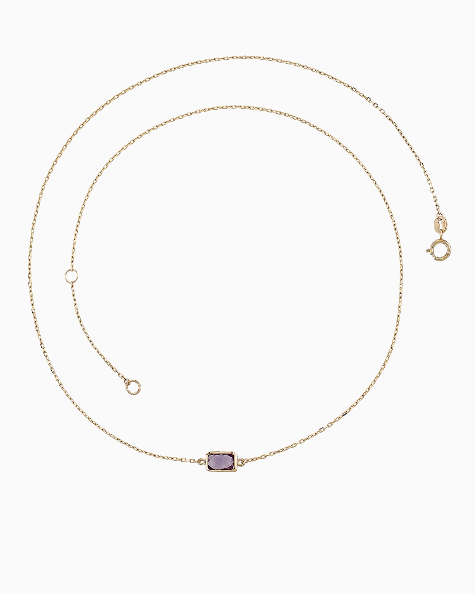 Essentials 9K Gold Faceted Amethyst Necklace