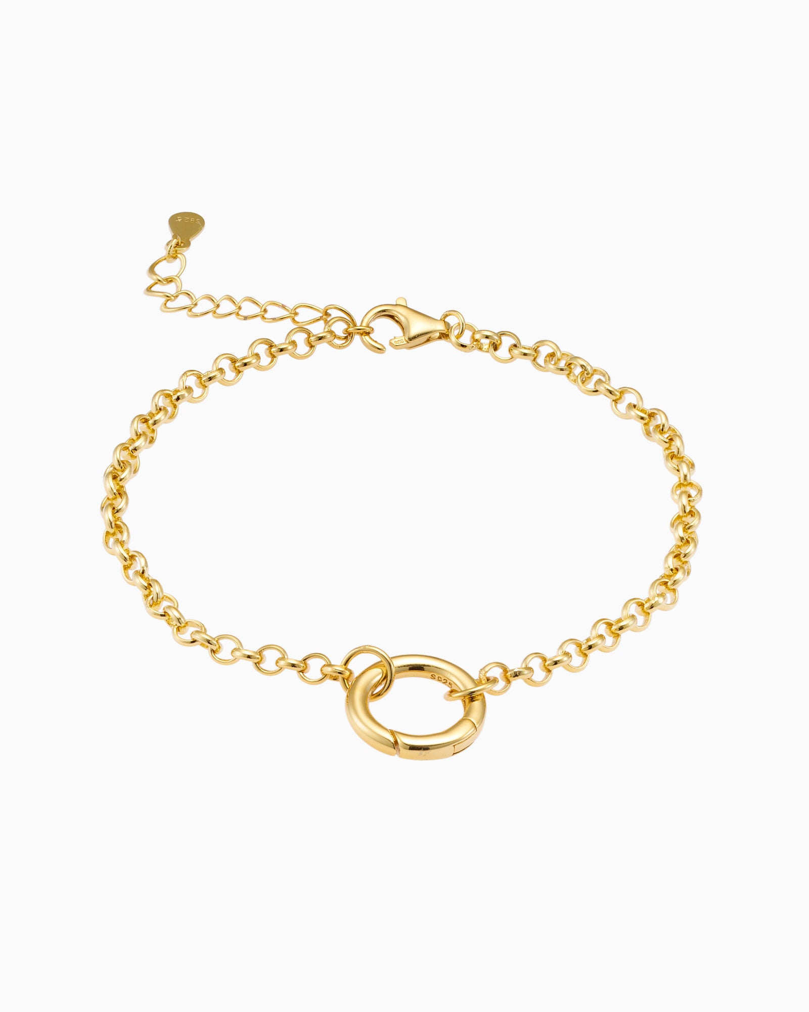 Charmed 14k Gold Vermeil 'O' Ring Charm Bracelet