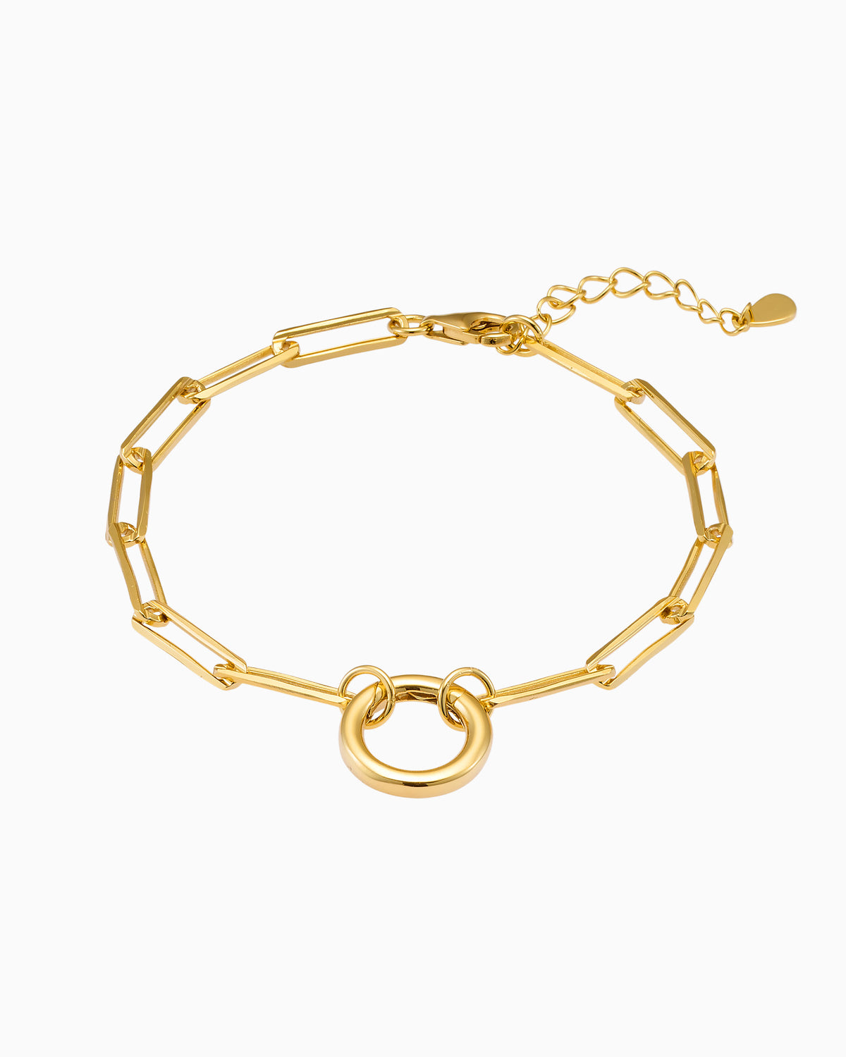 Charmed 14k Gold Vermeil Paper Clip 'O' Link Bracelet 18cm