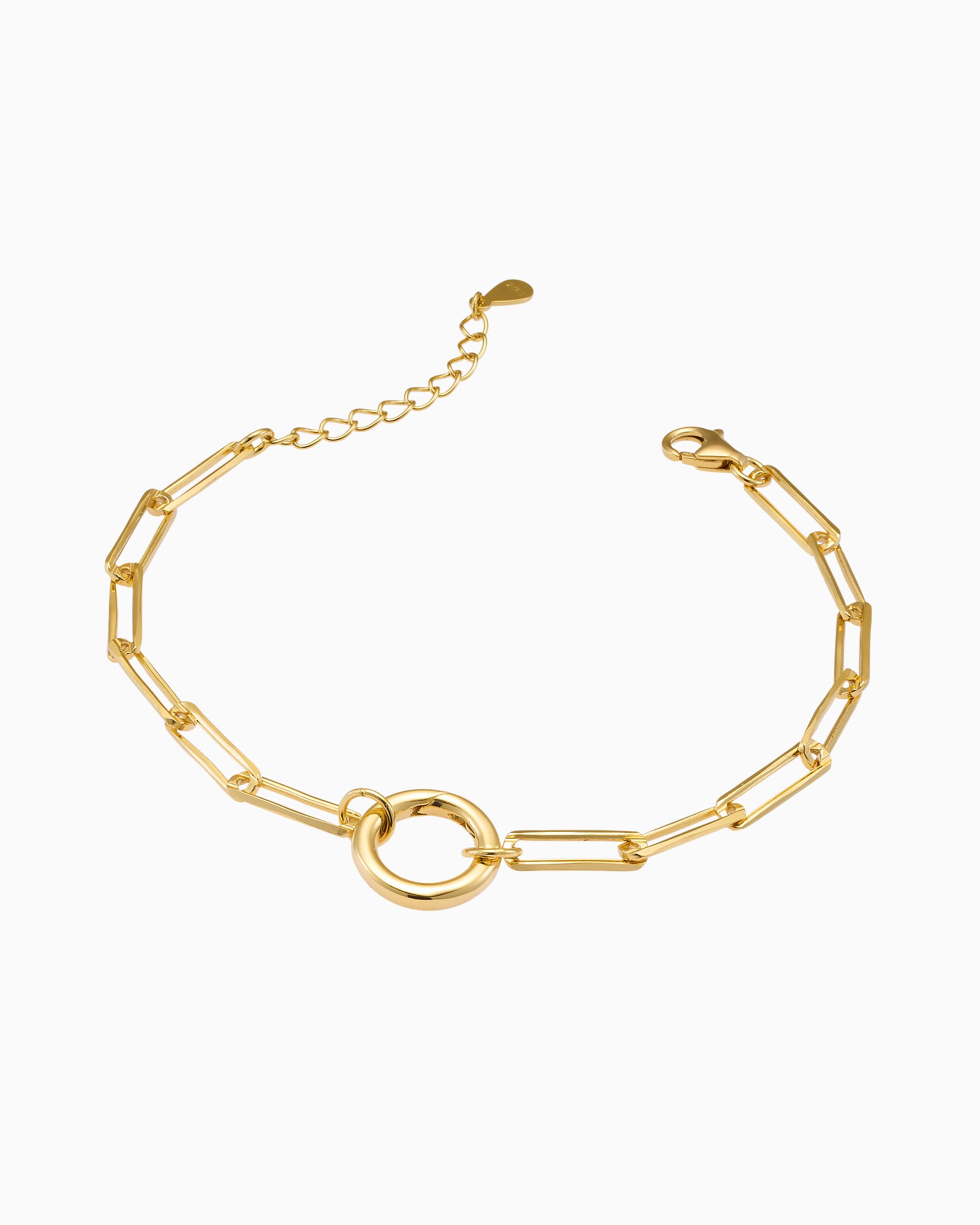 Charmed 14k Gold Vermeil Paper Clip 'O' Link Bracelet 18cm