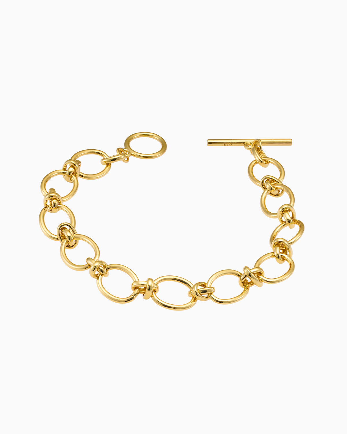 Lustre 14k Gold Vermeil Linked T-Bar Bracelet 19cm