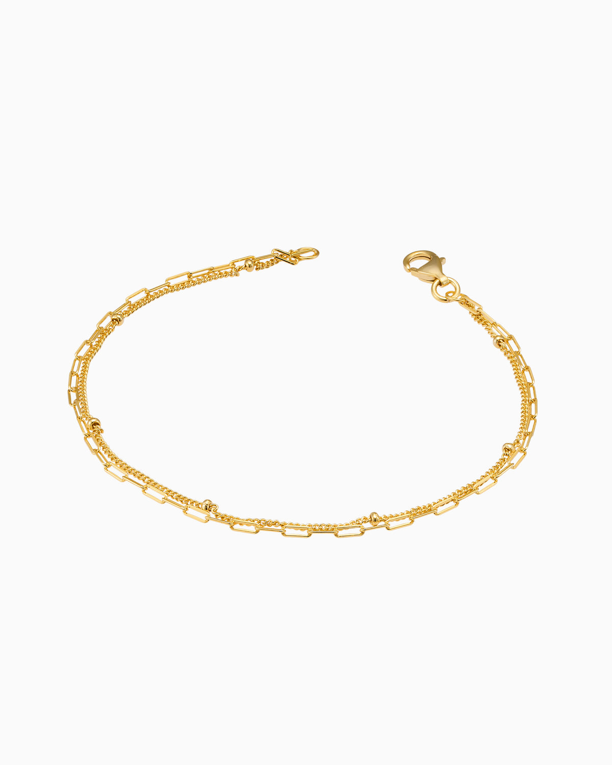 Icon 14k Gold Vermeil Double Chain Bracelet 18.5cm
