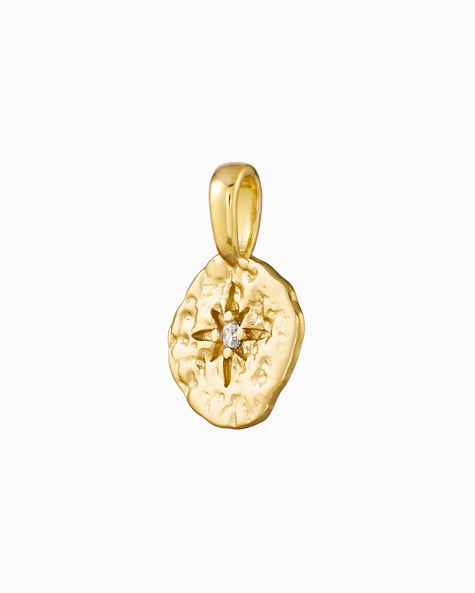 Charmed 14k Gold Vermeil Organic Hammered Charm