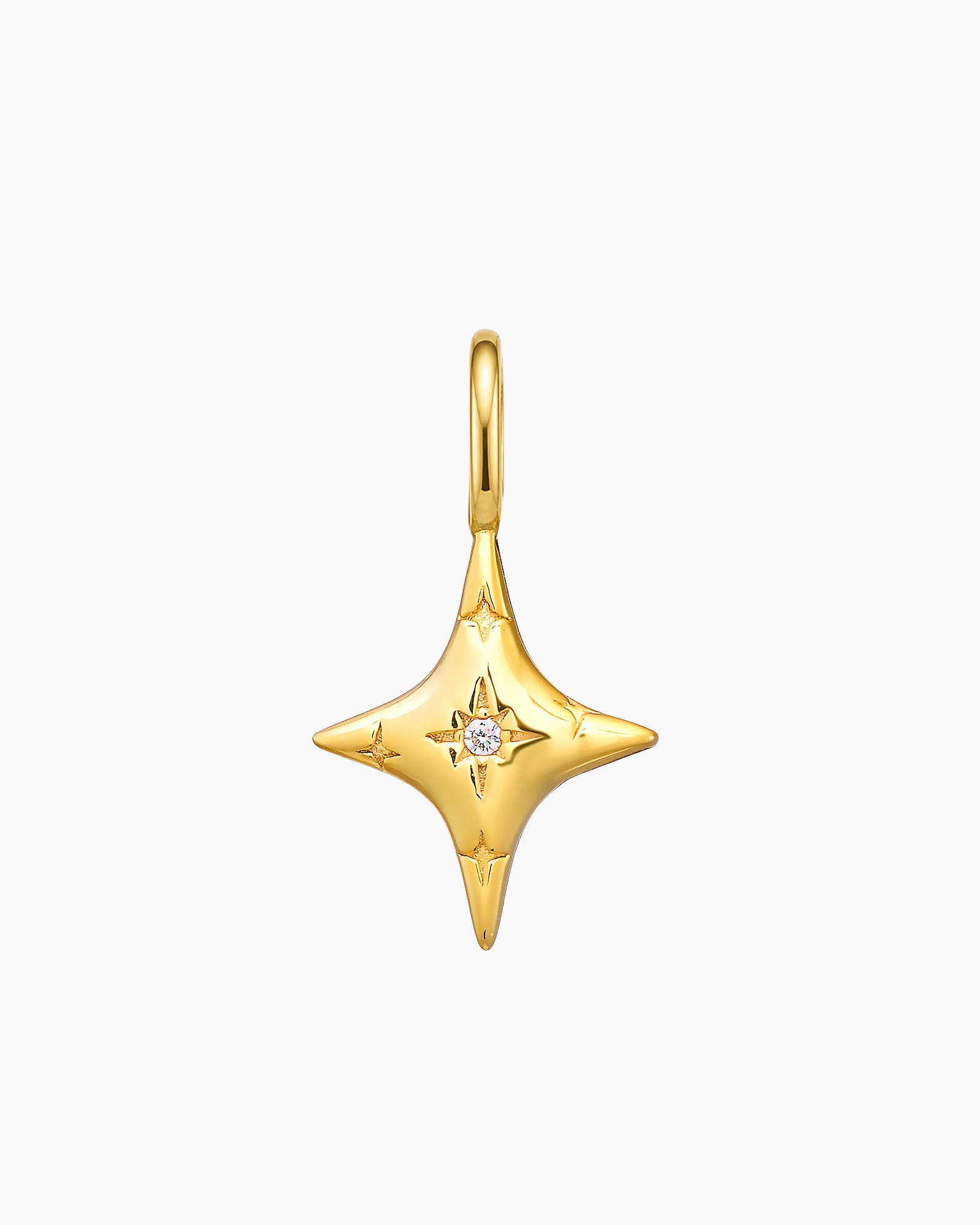 Charmed 14k Gold Vermeil Cubic Zirconia Star Charm