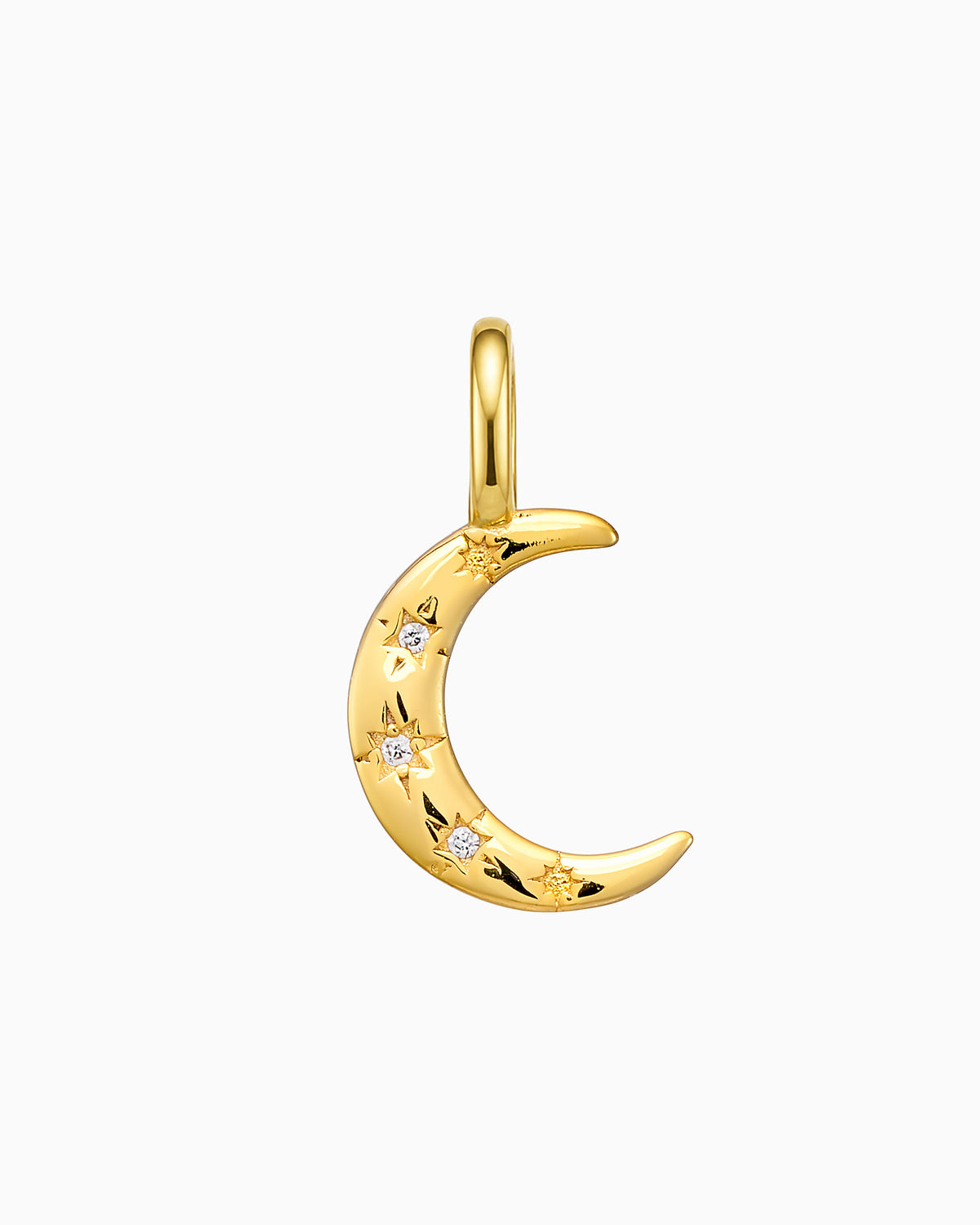 Charmed 14k Gold Vermeil Cubic Zirconia Moon Charm