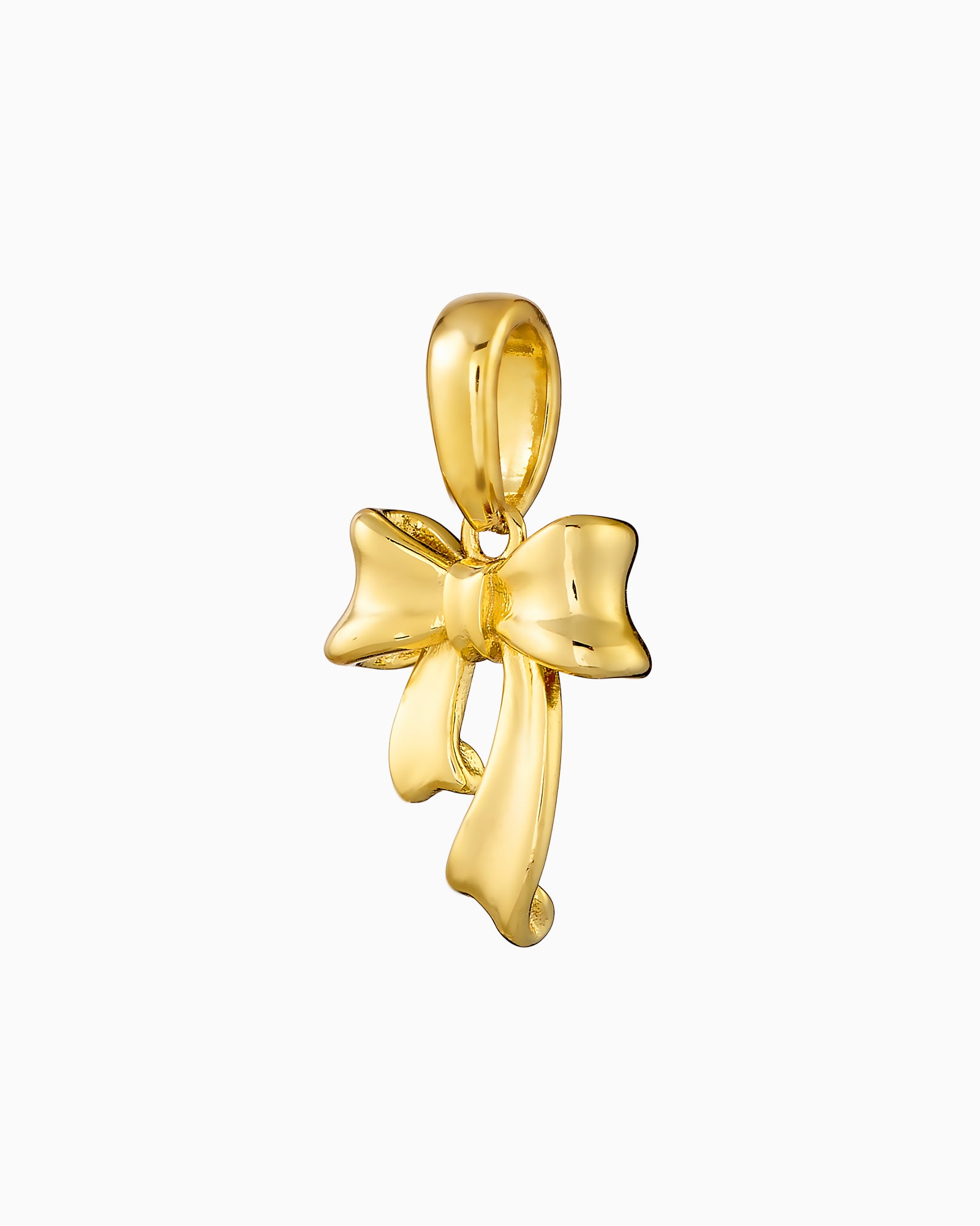 Charmed 14k Gold Vermeil Plain Bow Charm