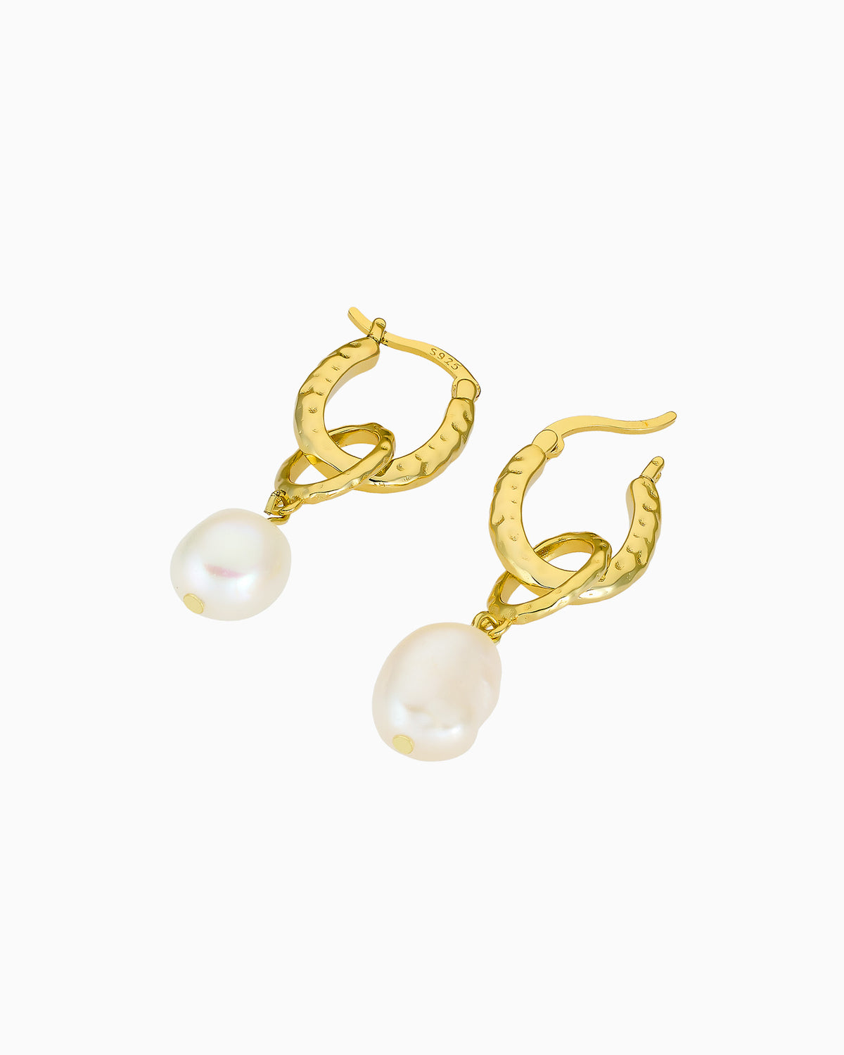 Perla 14k Gold Vermeil Pearl Drop Huggie Earrings