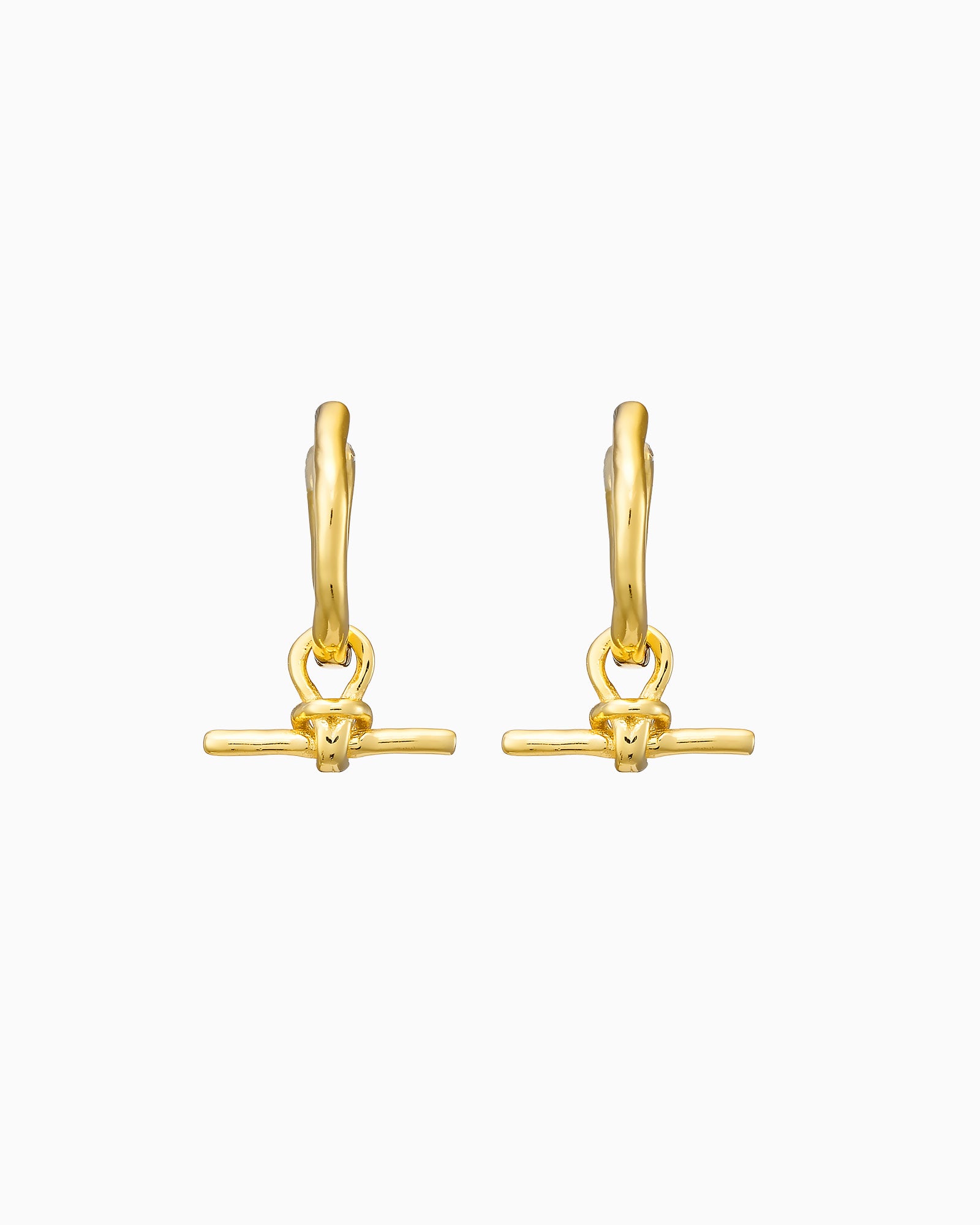 Lustre 14k Gold Vermeil Plain T-Bar Huggies