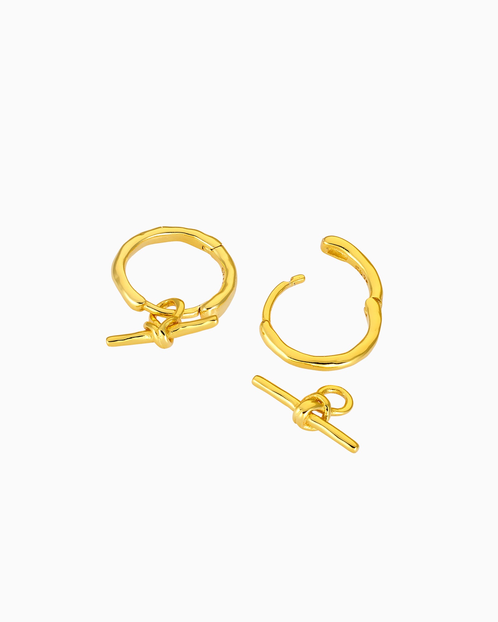 Lustre 14k Gold Vermeil Plain T-Bar Huggies
