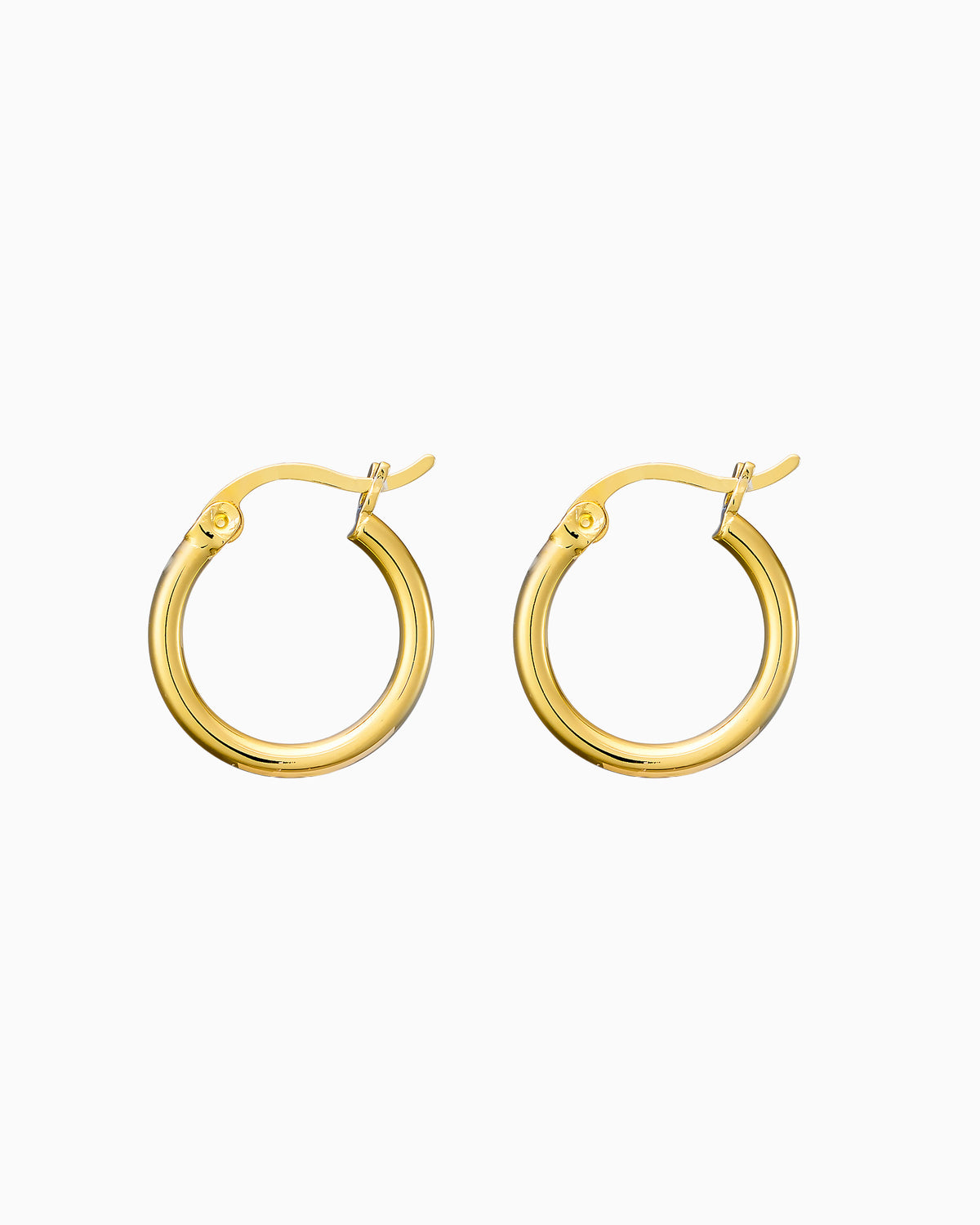 Icon 14K Gold Vermeil Plain 15mm Hoop Earrings
