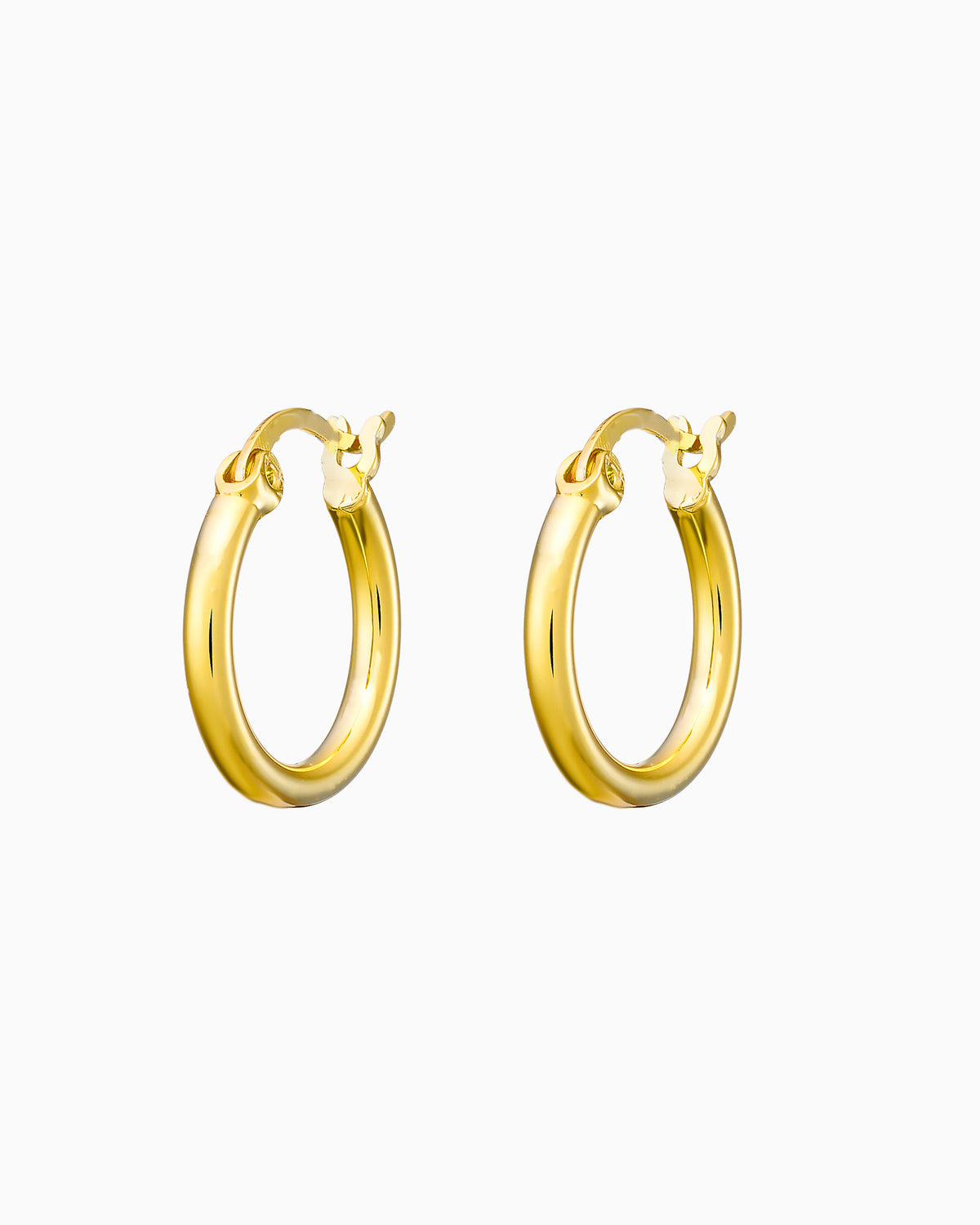 Icon 14K Gold Vermeil Plain 15mm Hoop Earrings