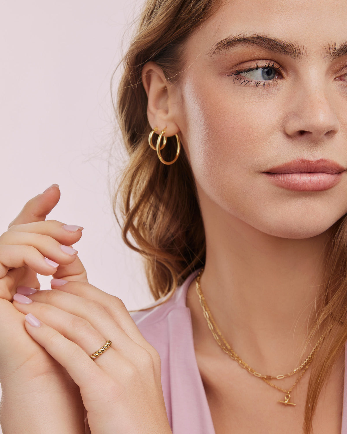 Icon 14K Gold Vermeil Plain 20mm Hoop Earrings