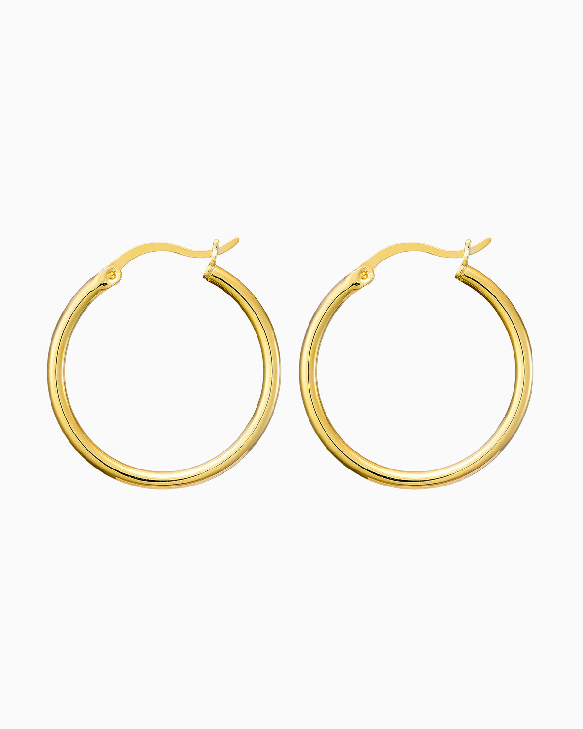 Icon 14K Gold Vermeil Plain 25mm Hoop Earrings