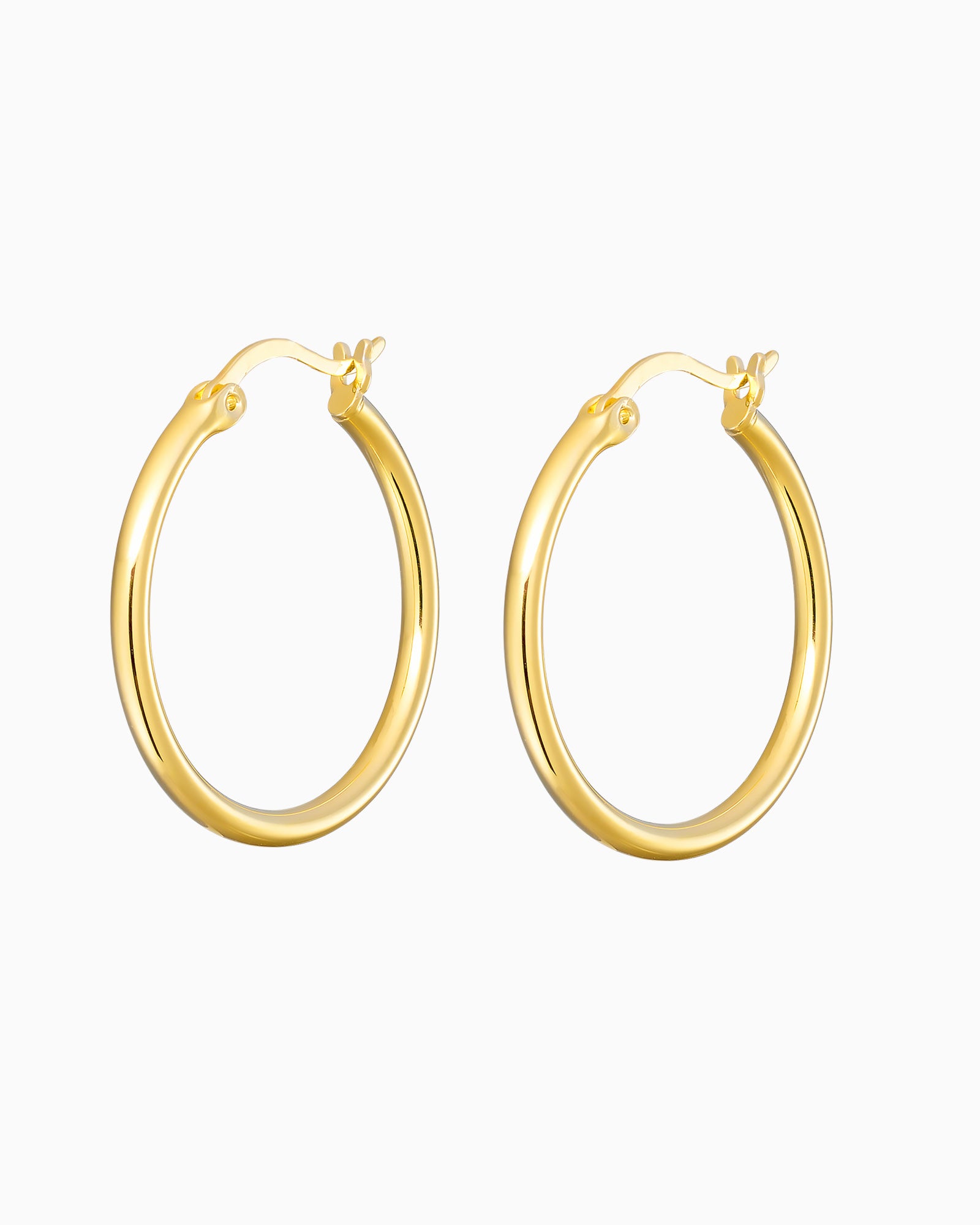 Icon 14K Gold Vermeil Plain 25mm Hoop Earrings