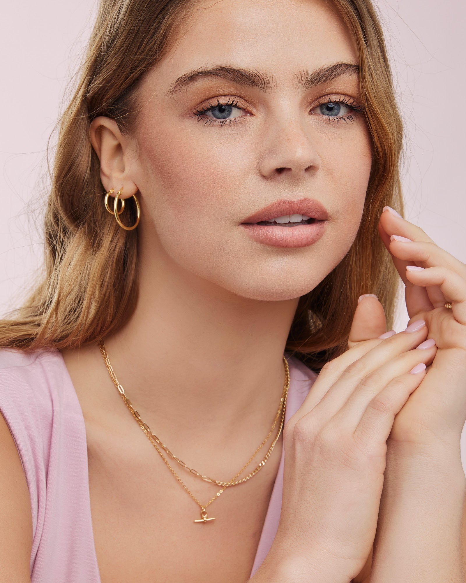 Icon 14K Gold Vermeil Plain 25mm Hoop Earrings
