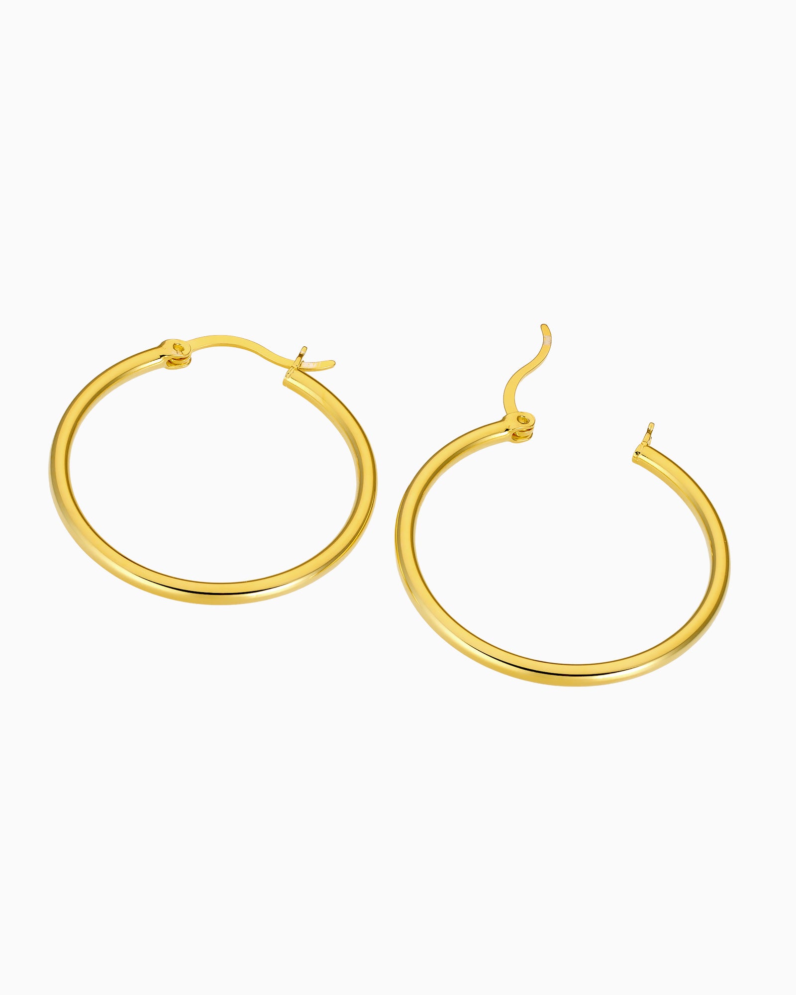 Icon 14K Gold Vermeil Plain 30mm Hoop Earrings