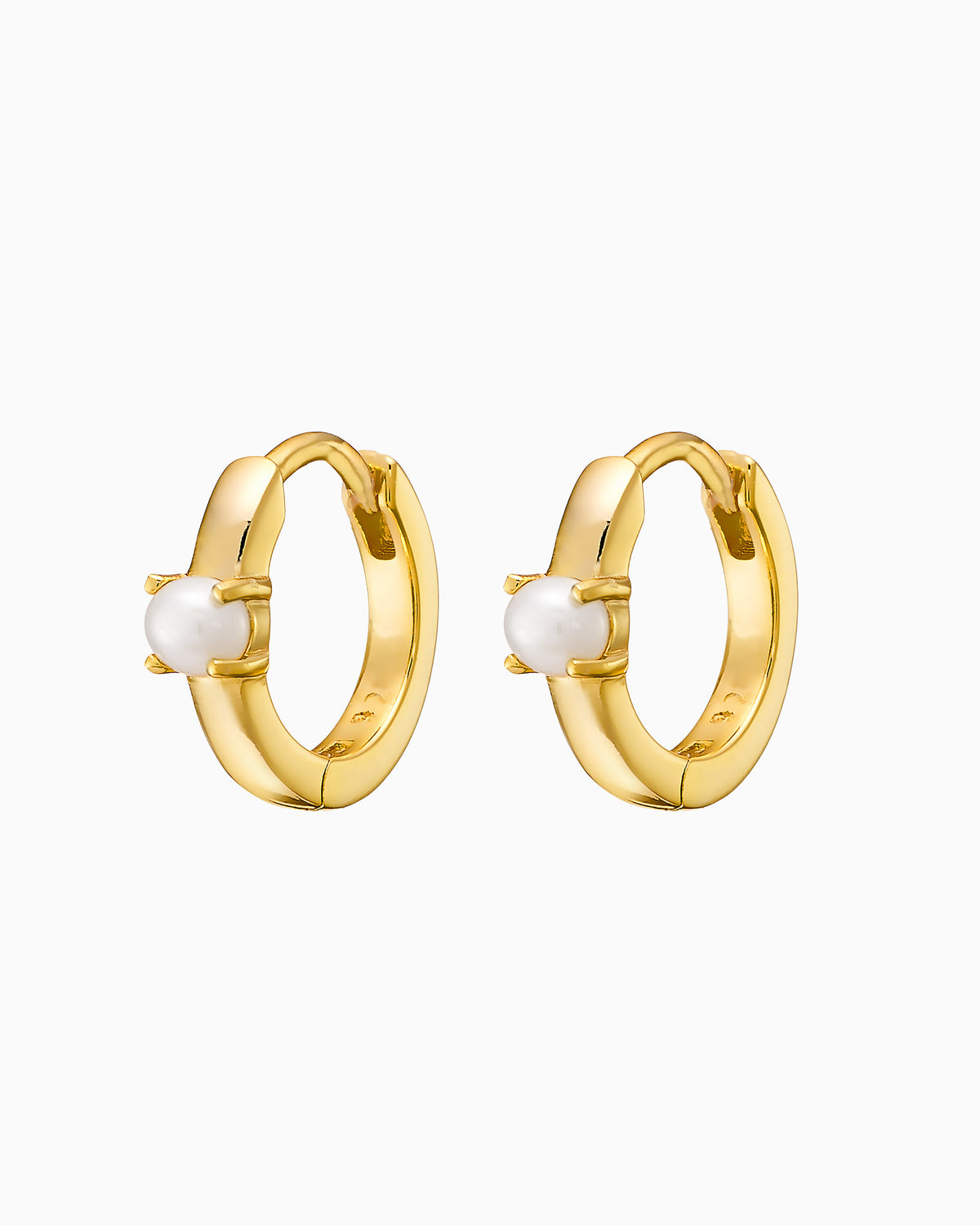 Perla 14k Gold Vermeil Pearl Huggies