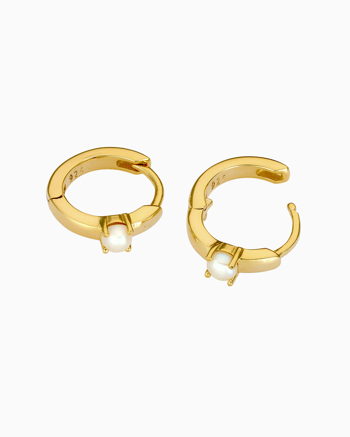 Perla 14k Gold Vermeil Pearl Huggies