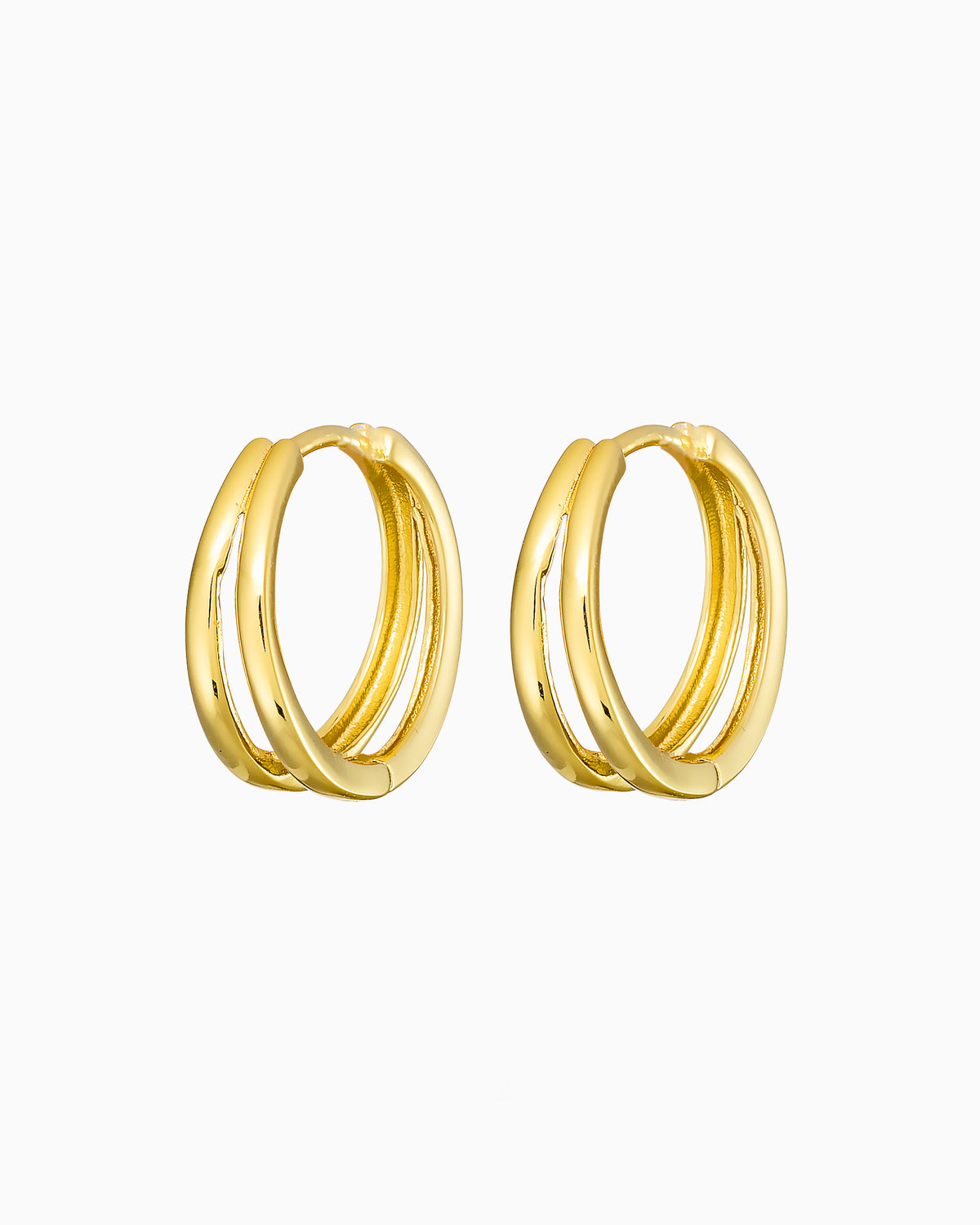 Icon 14k Gold Vermeil Double Hoop Huggies