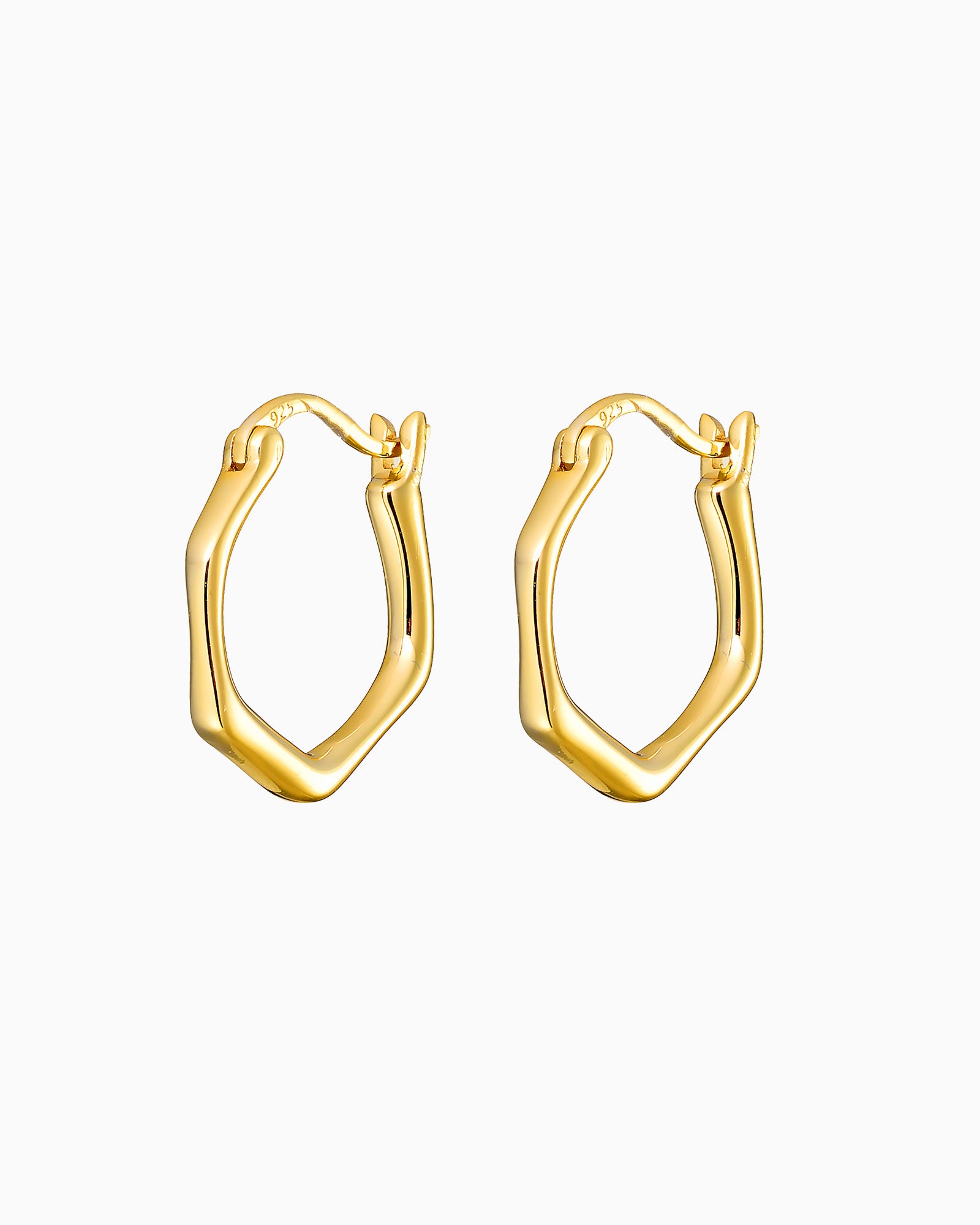 Icon 14k Gold Vermeil Angular Huggie Earrings
