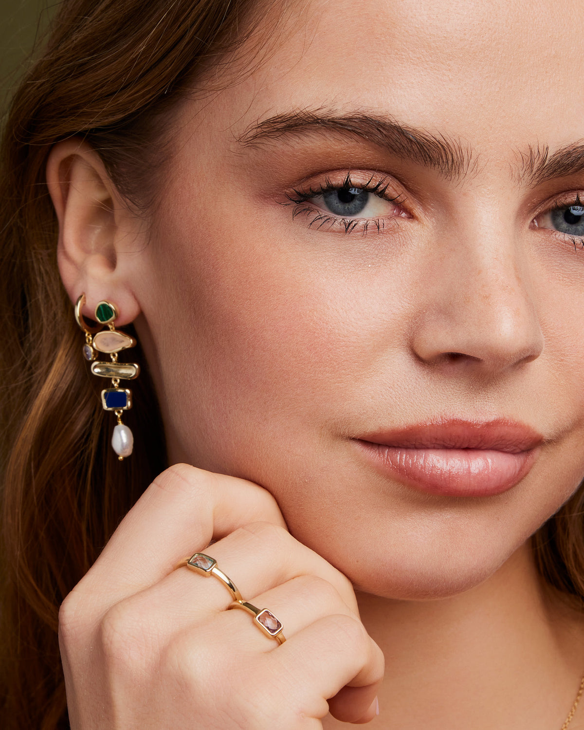 Prism 14k Gold Vermeil Multistone Pearl Drop Earring