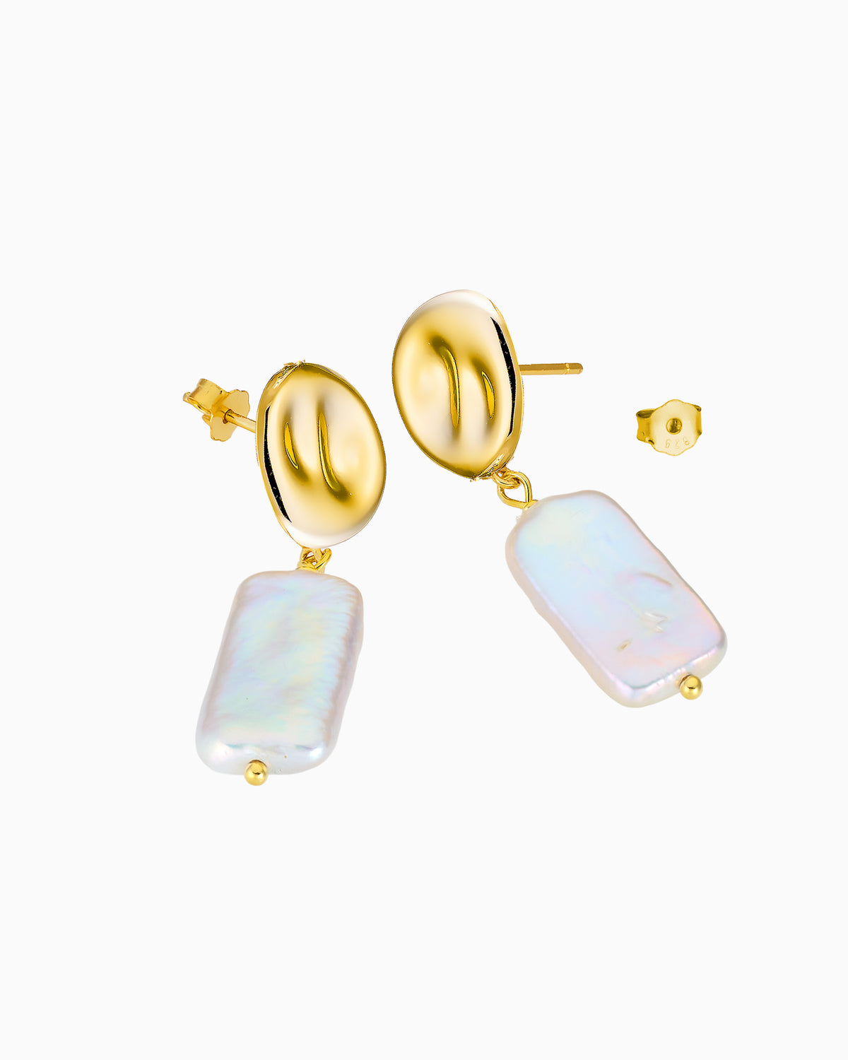 Perla 14k Gold Vermeil Pearl Dangle Stud Earrings
