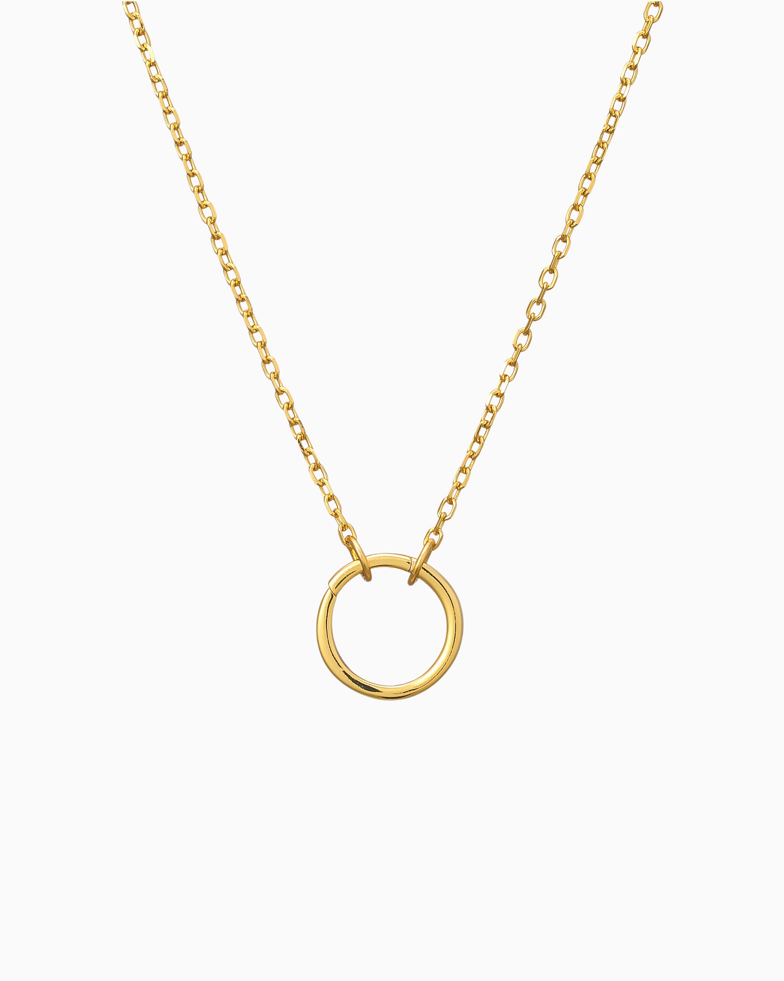 Charmed 14k Gold Vermeil Thin 'O' Charm Necklace