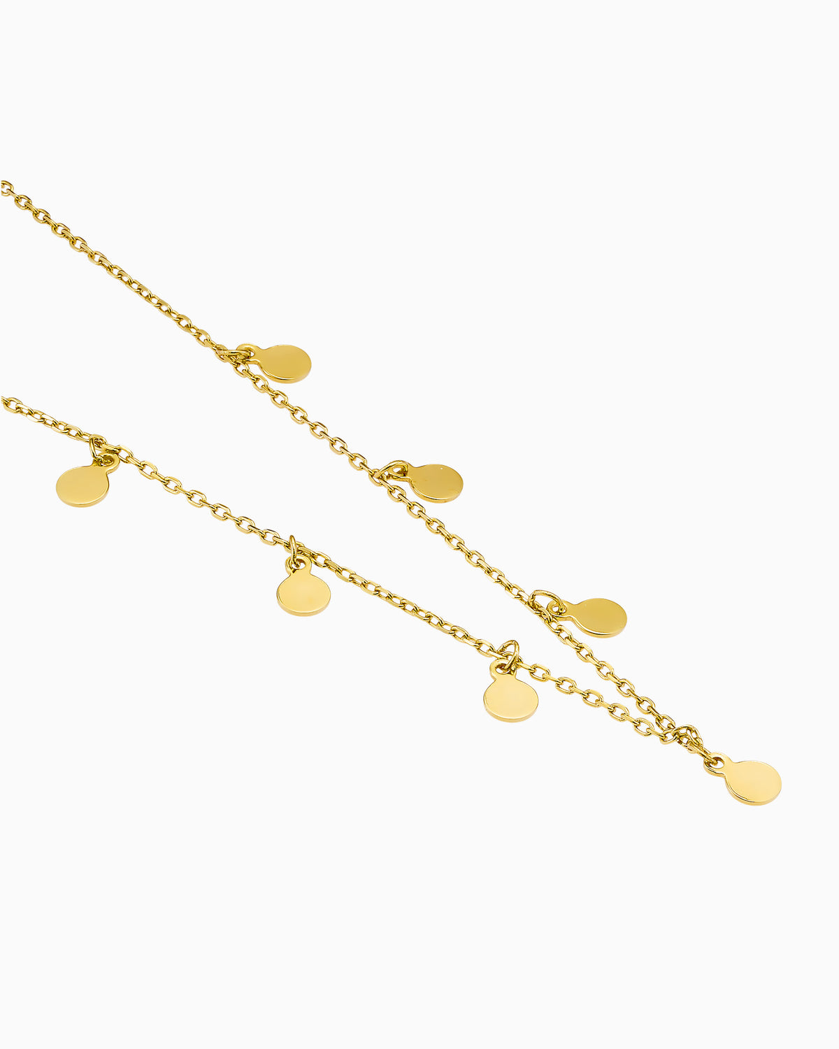 Lustre 14k Gold Vermeil Plain Disc Drop Necklace