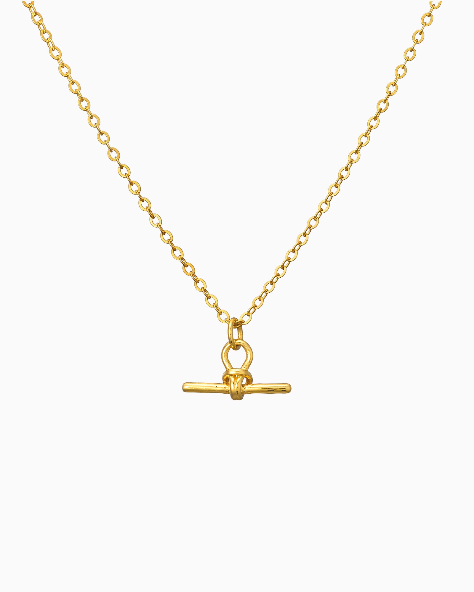 Lustre 14k Gold Vermeil Plain T-Bar Necklace